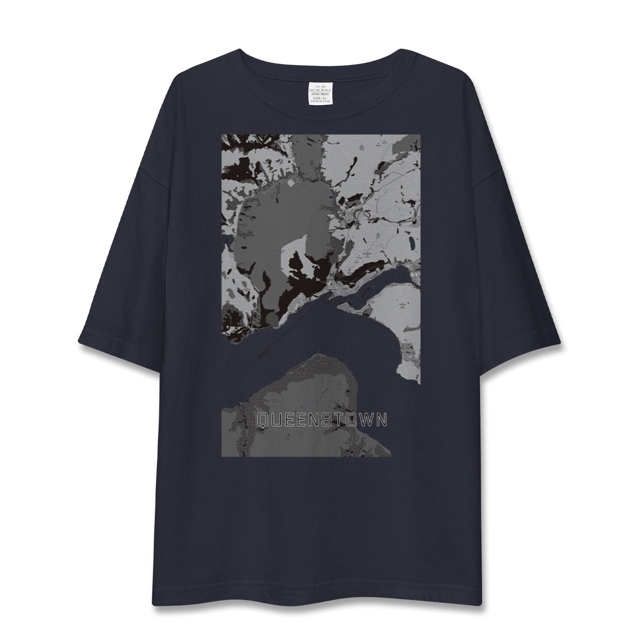 【クイーンズタウン(ニュージーランド)】地図柄ビッグシルエットTシャツ