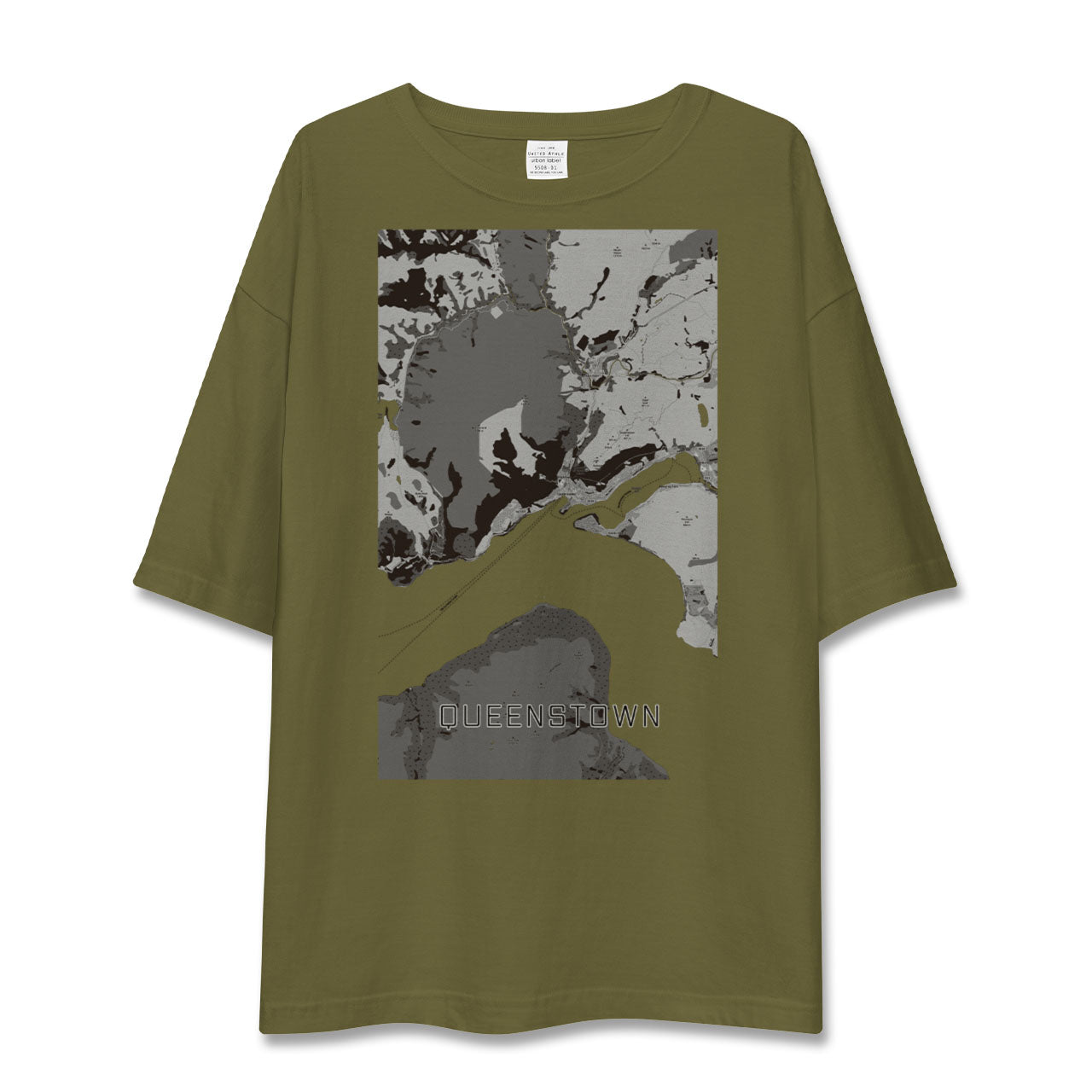 【クイーンズタウン(ニュージーランド)】地図柄ビッグシルエットTシャツ