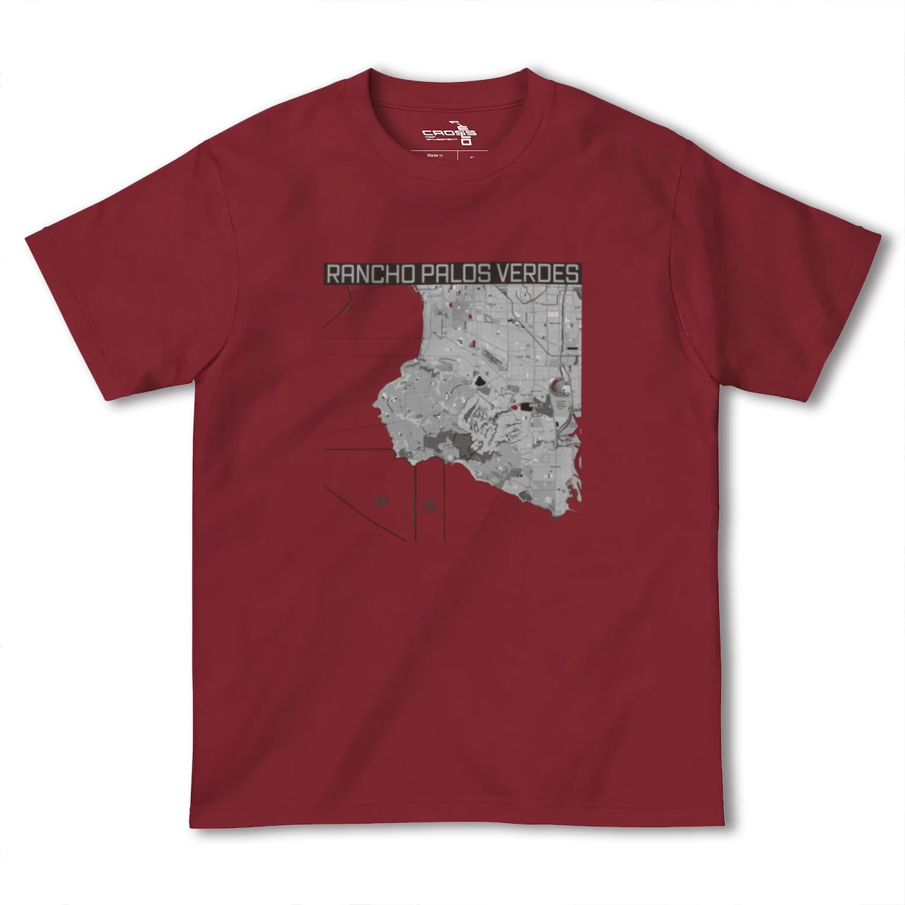 【ランチョ・パロス・ベルデス(アメリカ)】地図柄ヘビーウェイトTシャツ