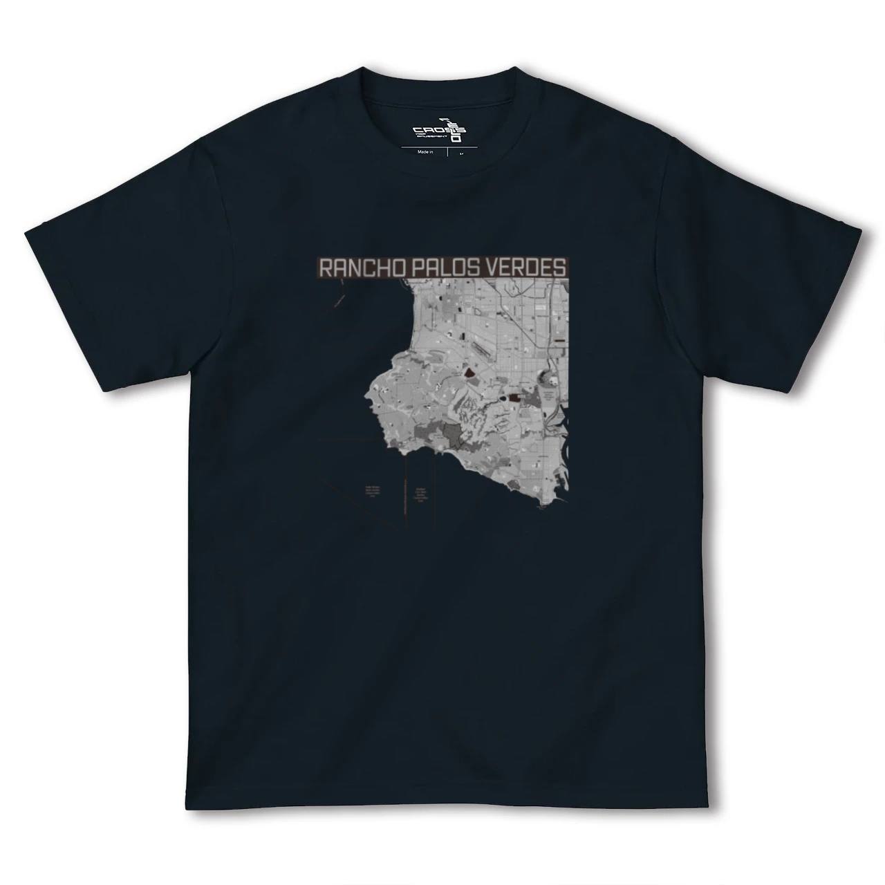 【ランチョ・パロス・ベルデス(アメリカ)】地図柄ヘビーウェイトTシャツ