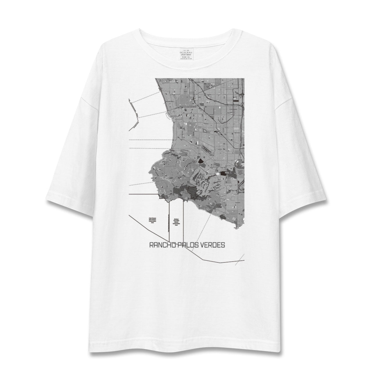 【ランチョ・パロス・ベルデス(アメリカ)】地図柄ビッグシルエットTシャツ