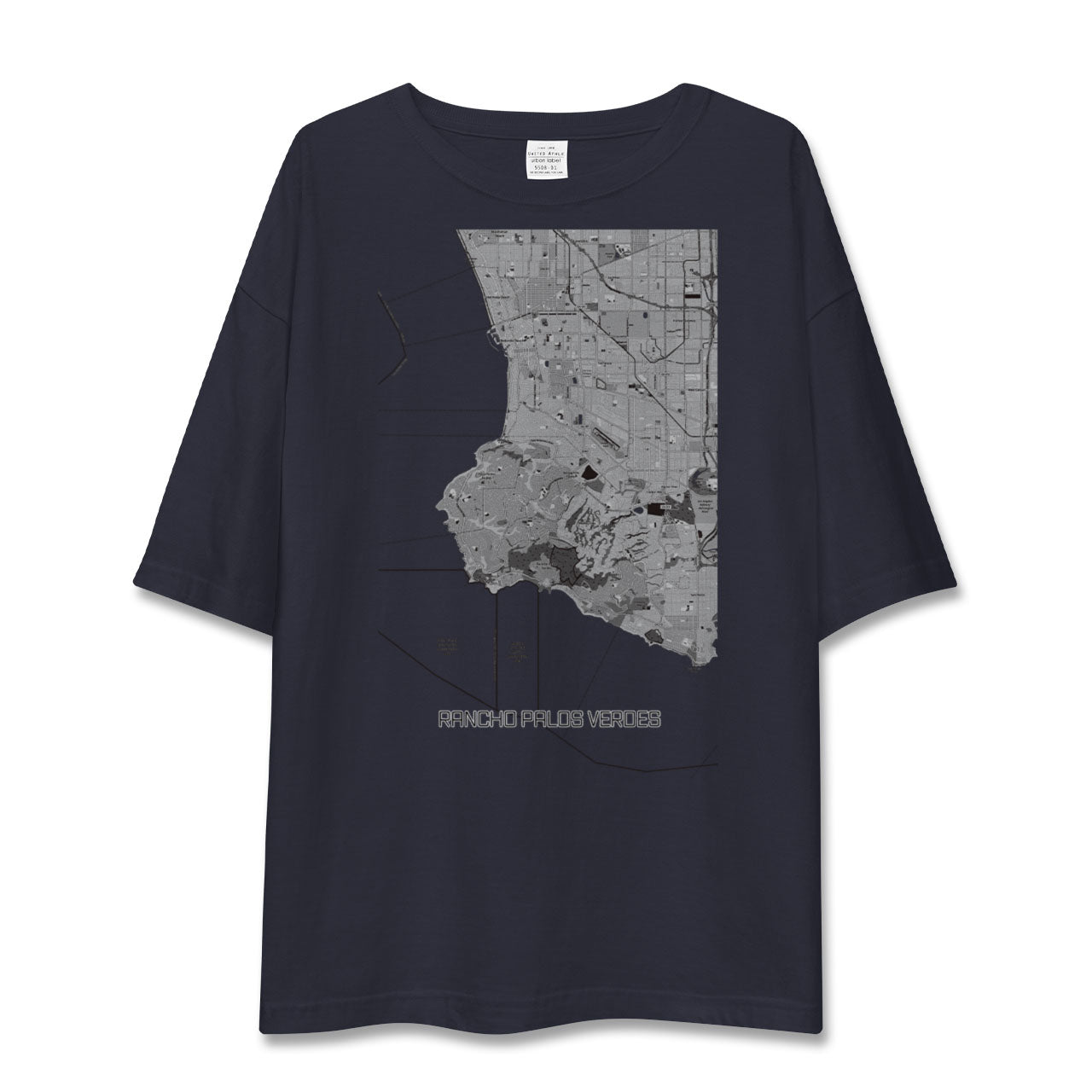 【ランチョ・パロス・ベルデス(アメリカ)】地図柄ビッグシルエットTシャツ
