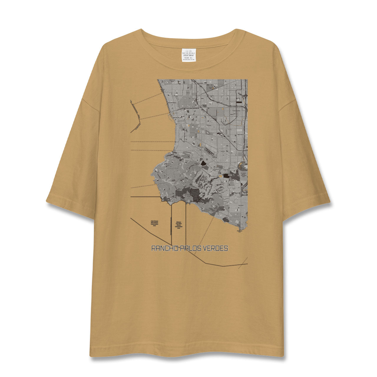 【ランチョ・パロス・ベルデス(アメリカ)】地図柄ビッグシルエットTシャツ