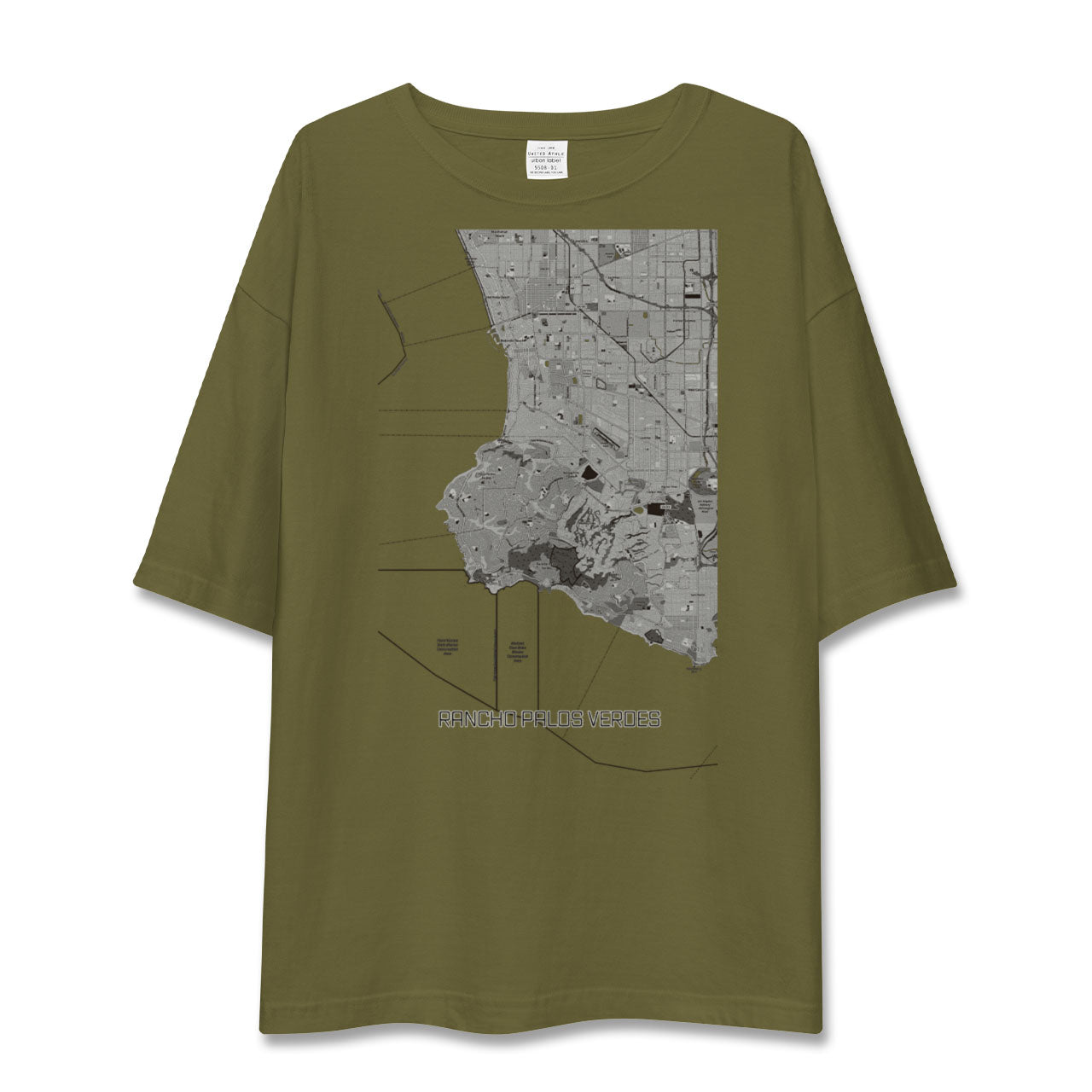 【ランチョ・パロス・ベルデス(アメリカ)】地図柄ビッグシルエットTシャツ