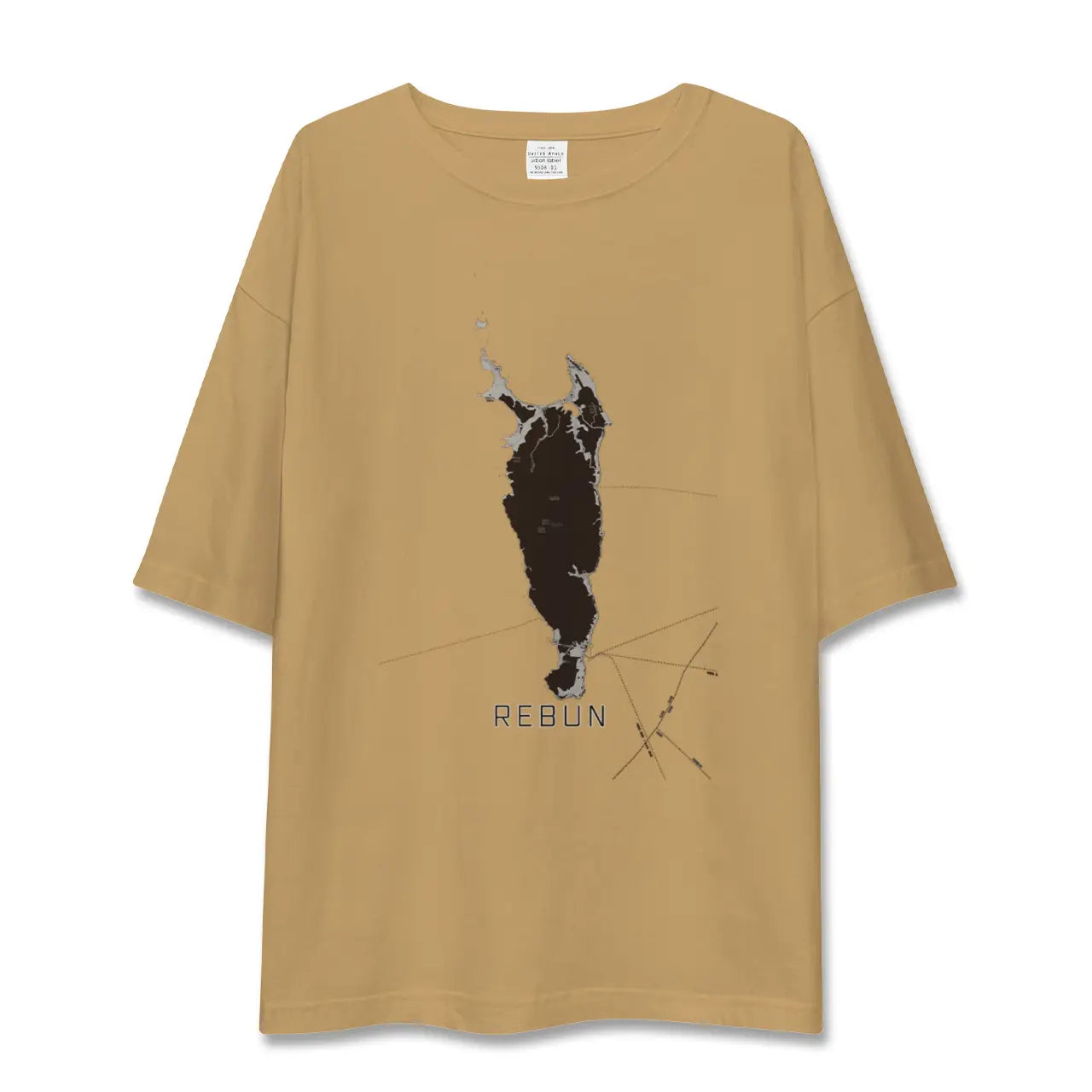 【礼文(北海道)】地図柄ビッグシルエットTシャツ
