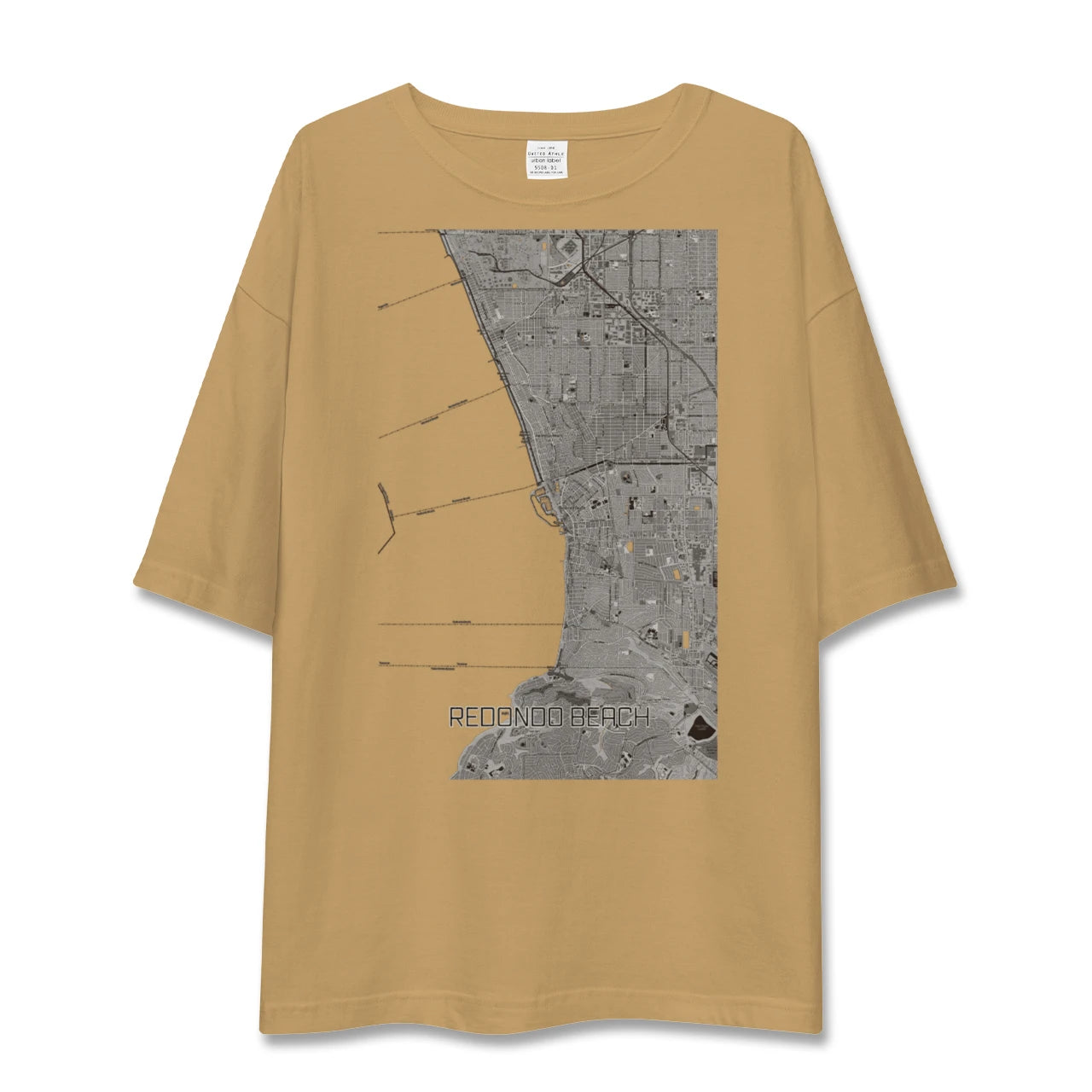 【レドンドビーチ(アメリカ)】地図柄ビッグシルエットTシャツ