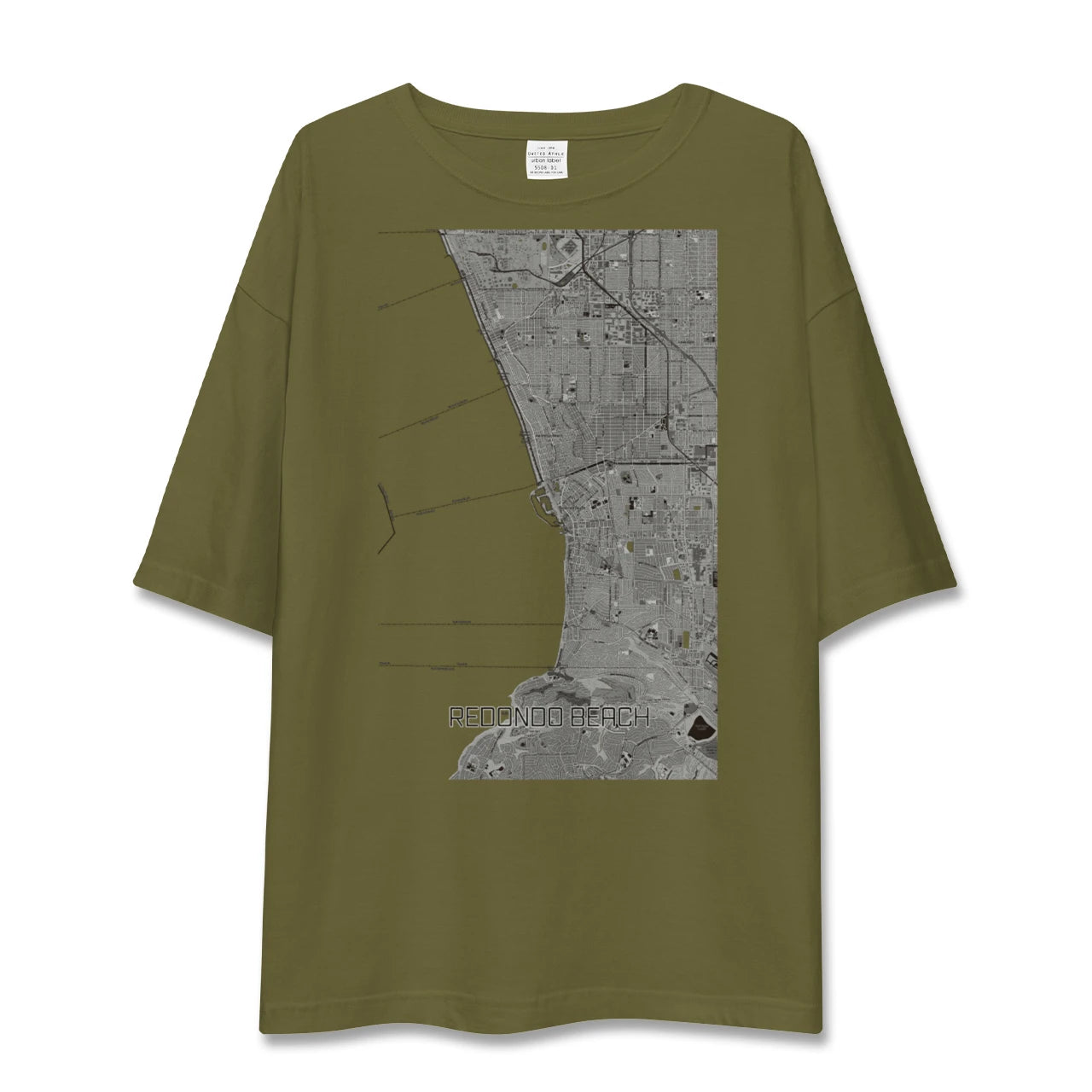 【レドンドビーチ(アメリカ)】地図柄ビッグシルエットTシャツ
