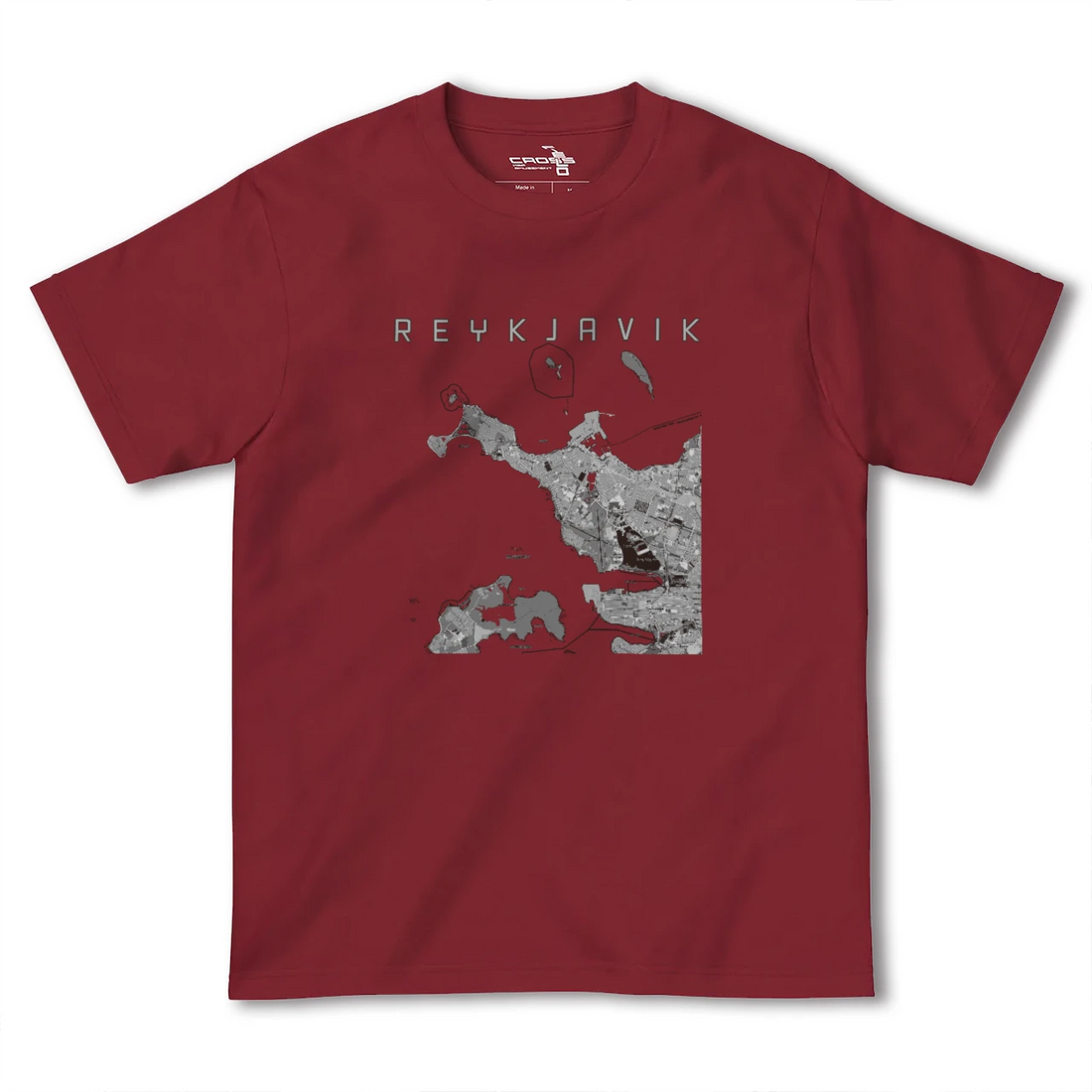 【レイキャヴィーク(アイスランド)】地図柄ヘビーウェイトTシャツ