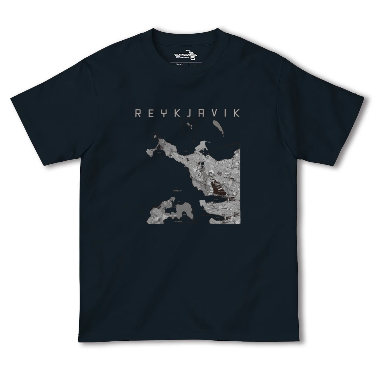 【レイキャヴィーク(アイスランド)】地図柄ヘビーウェイトTシャツ