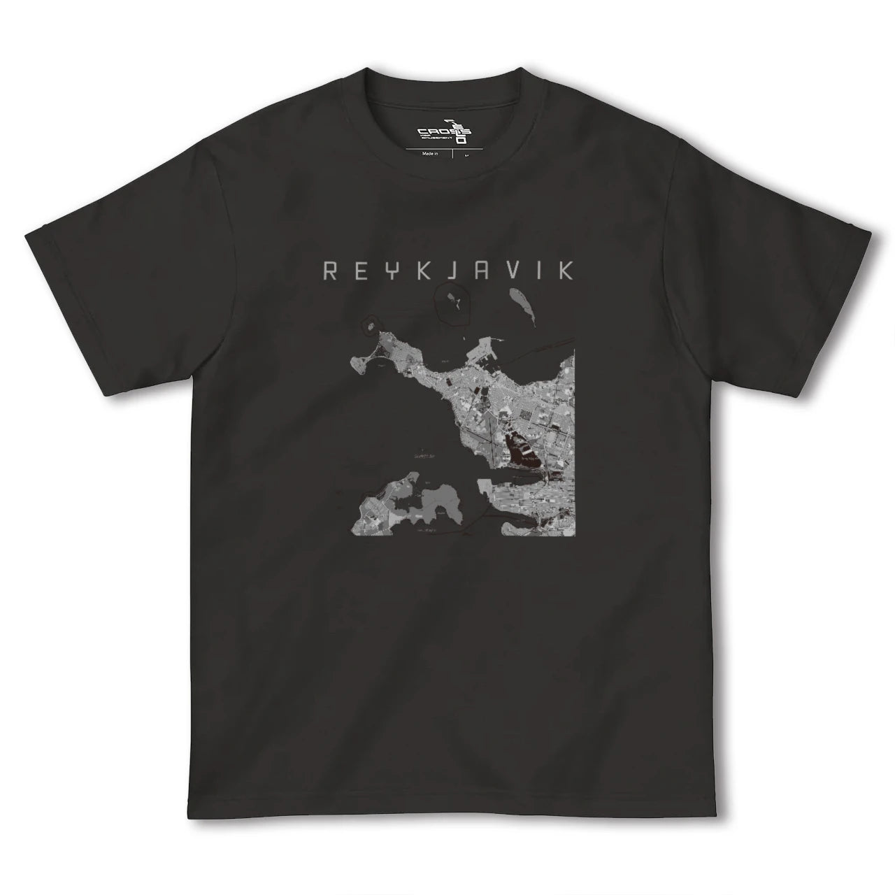 【レイキャヴィーク(アイスランド)】地図柄ヘビーウェイトTシャツ