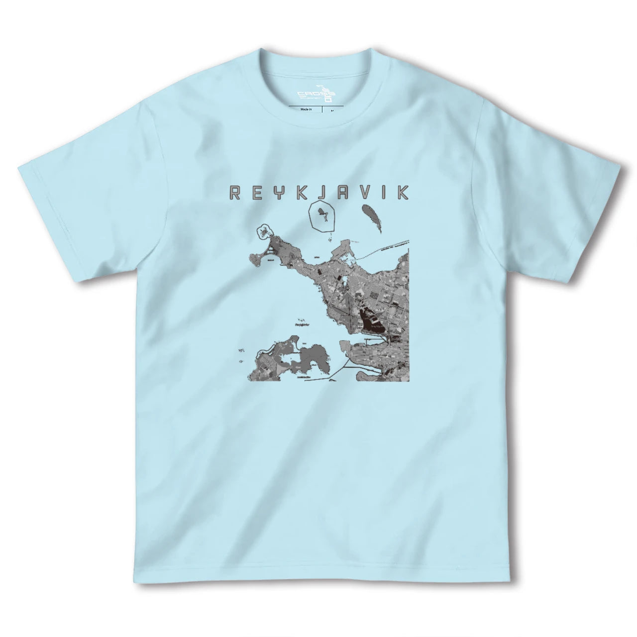 【レイキャヴィーク(アイスランド)】地図柄ヘビーウェイトTシャツ