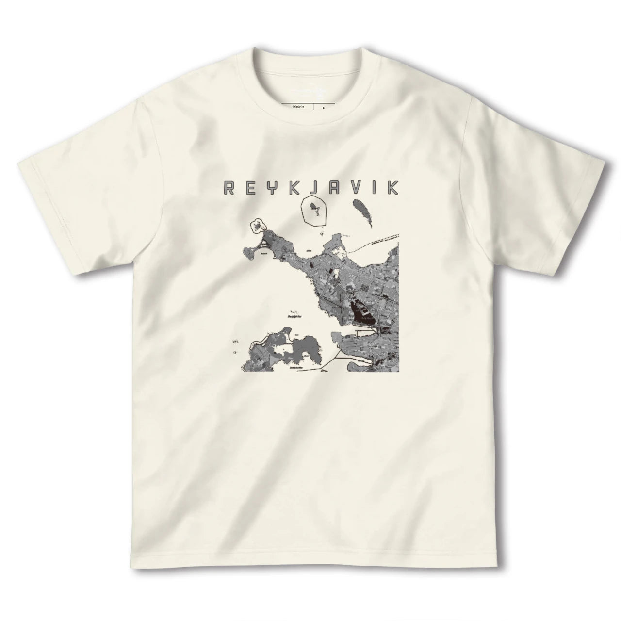【レイキャヴィーク(アイスランド)】地図柄ヘビーウェイトTシャツ