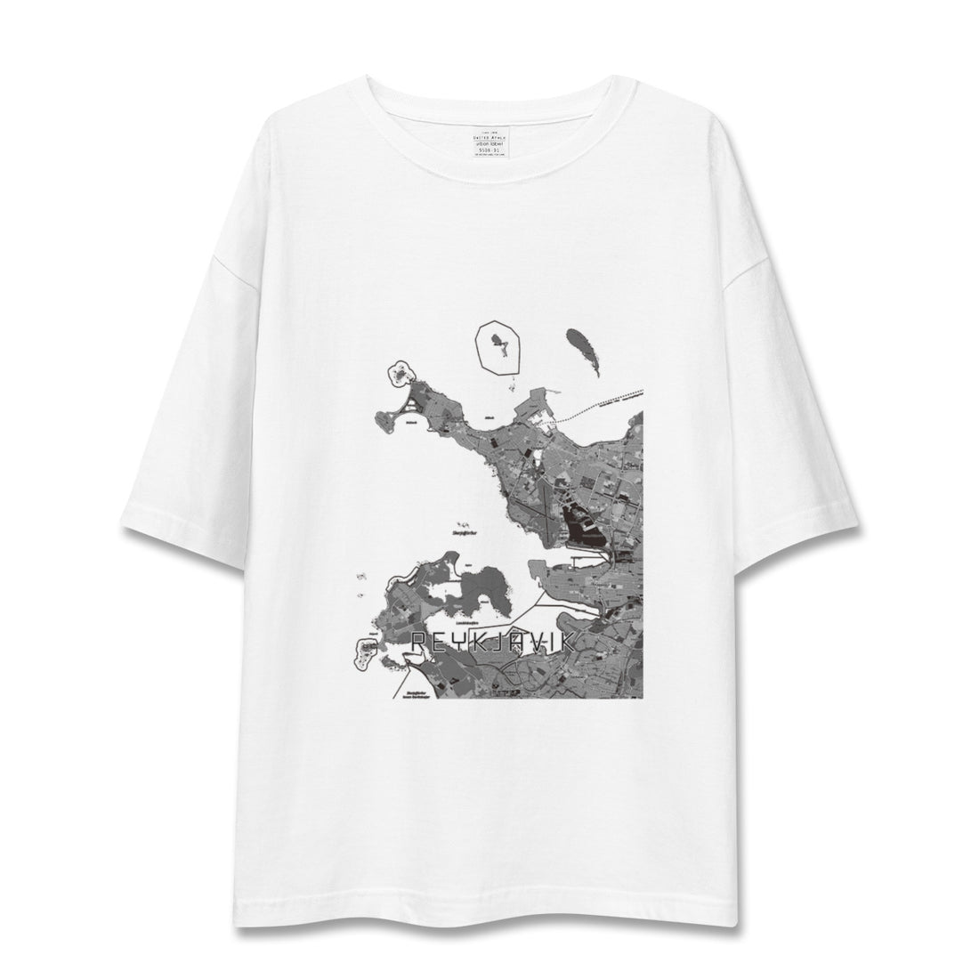 【レイキャヴィーク(アイスランド)】地図柄ビッグシルエットTシャツ