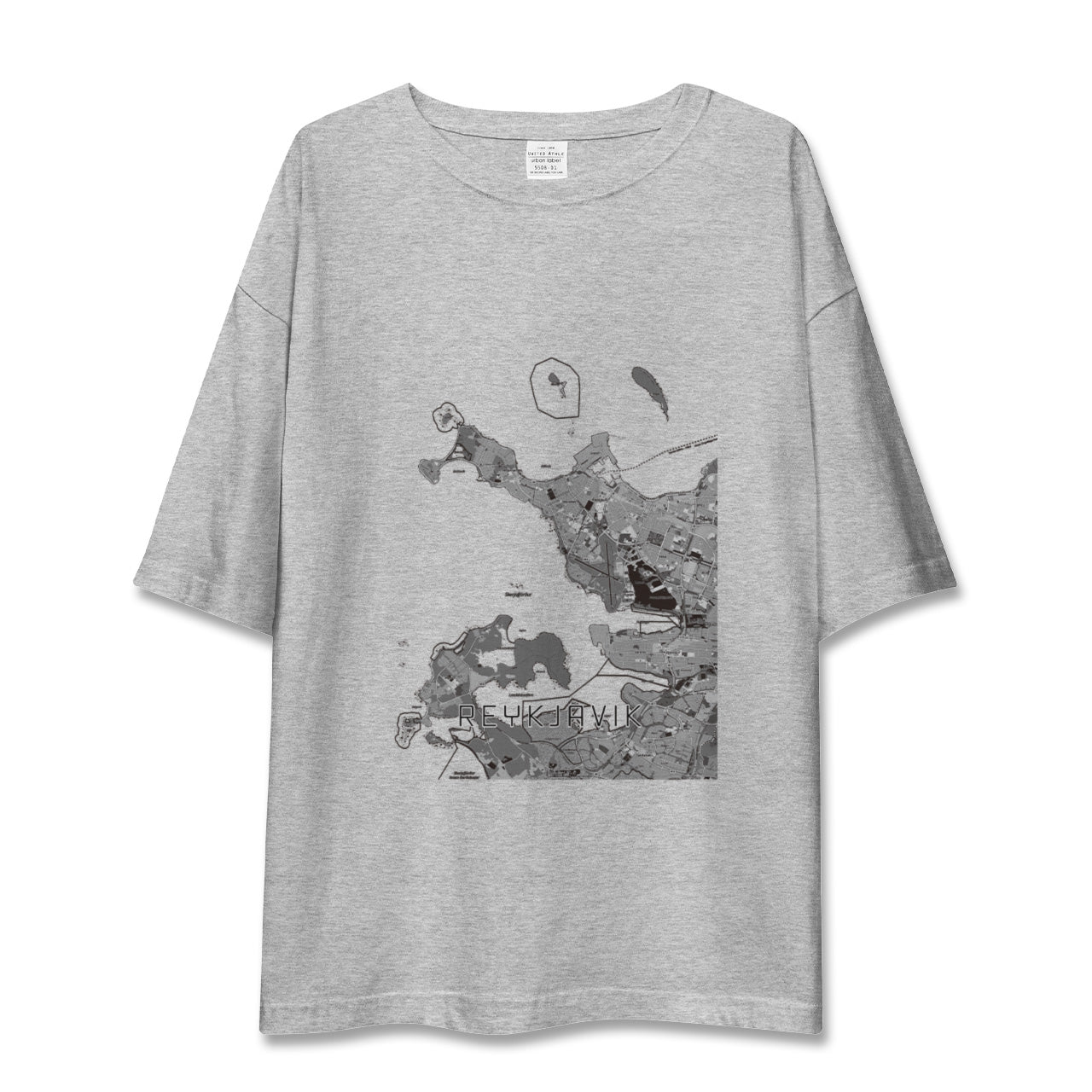 【レイキャヴィーク(アイスランド)】地図柄ビッグシルエットTシャツ