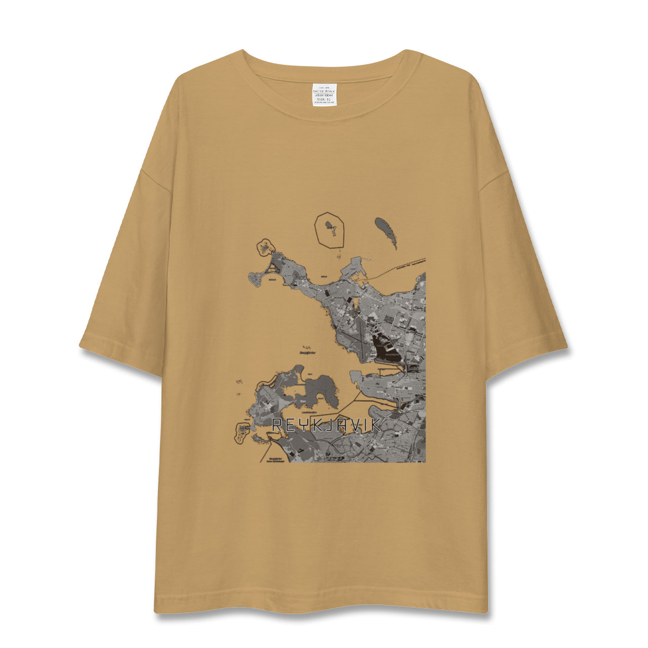 【レイキャヴィーク(アイスランド)】地図柄ビッグシルエットTシャツ