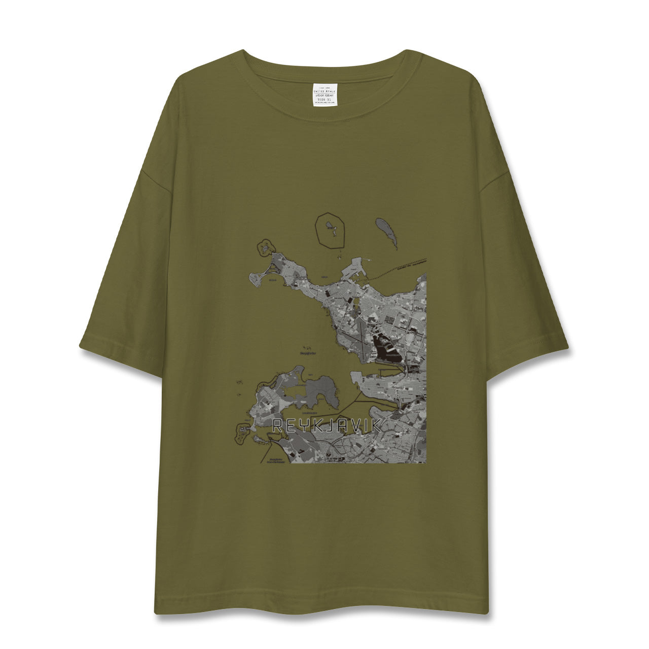 【レイキャヴィーク(アイスランド)】地図柄ビッグシルエットTシャツ