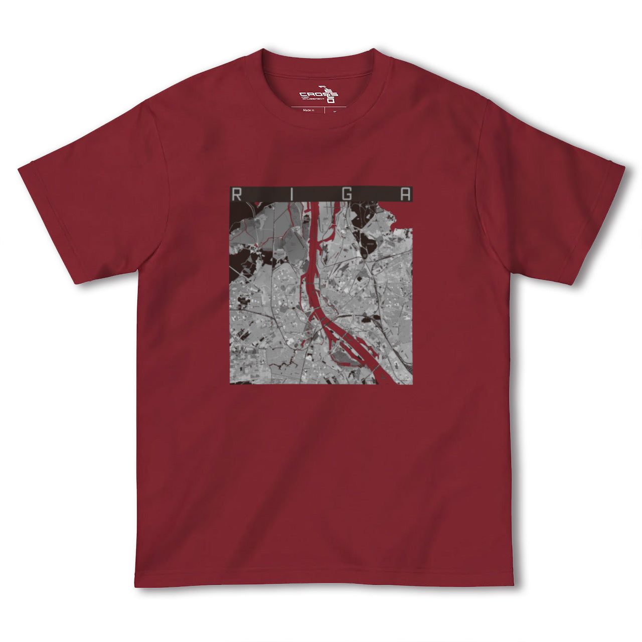 【リガ(ラトビア)】地図柄ヘビーウェイトTシャツ