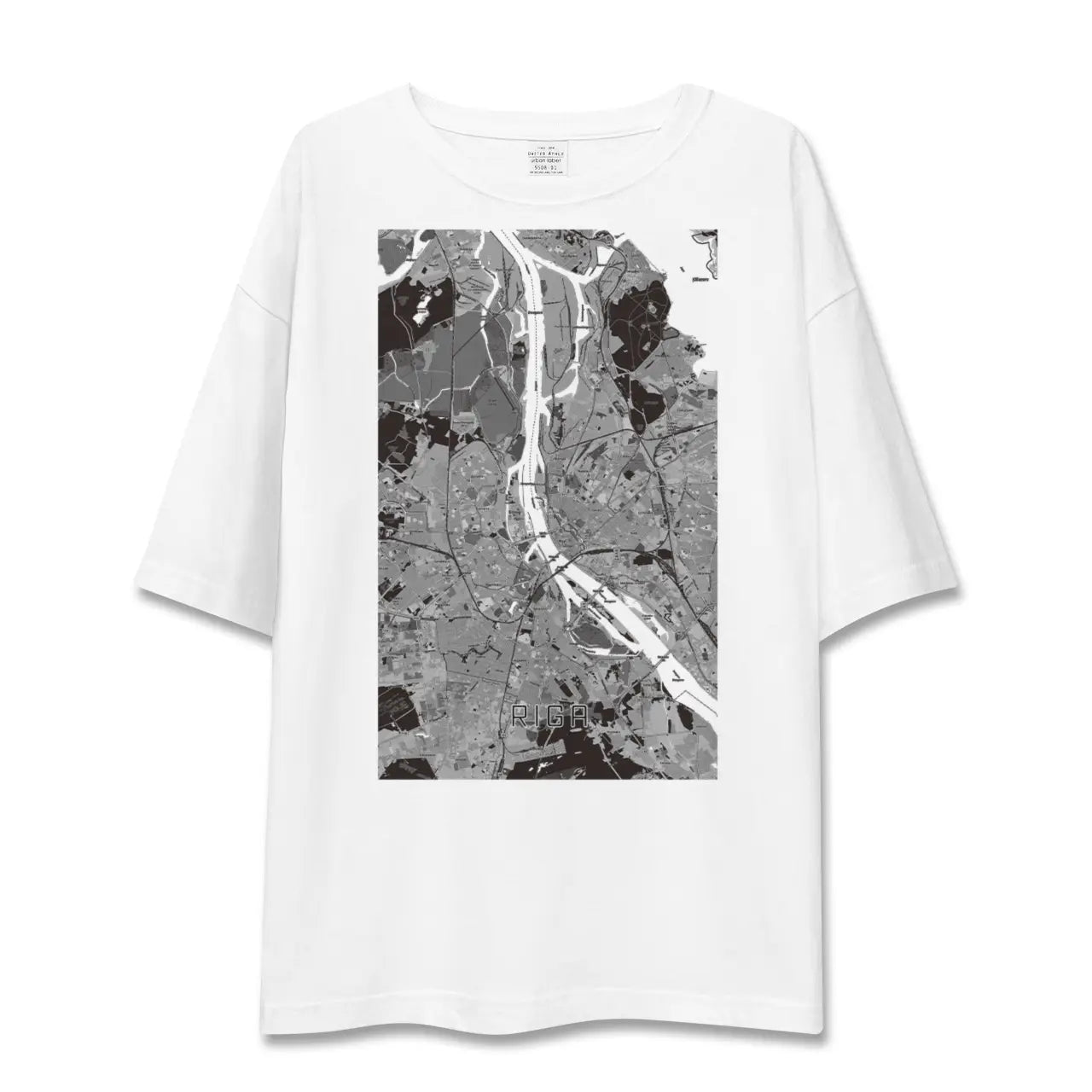 【リガ(ラトビア)】地図柄ビッグシルエットTシャツ