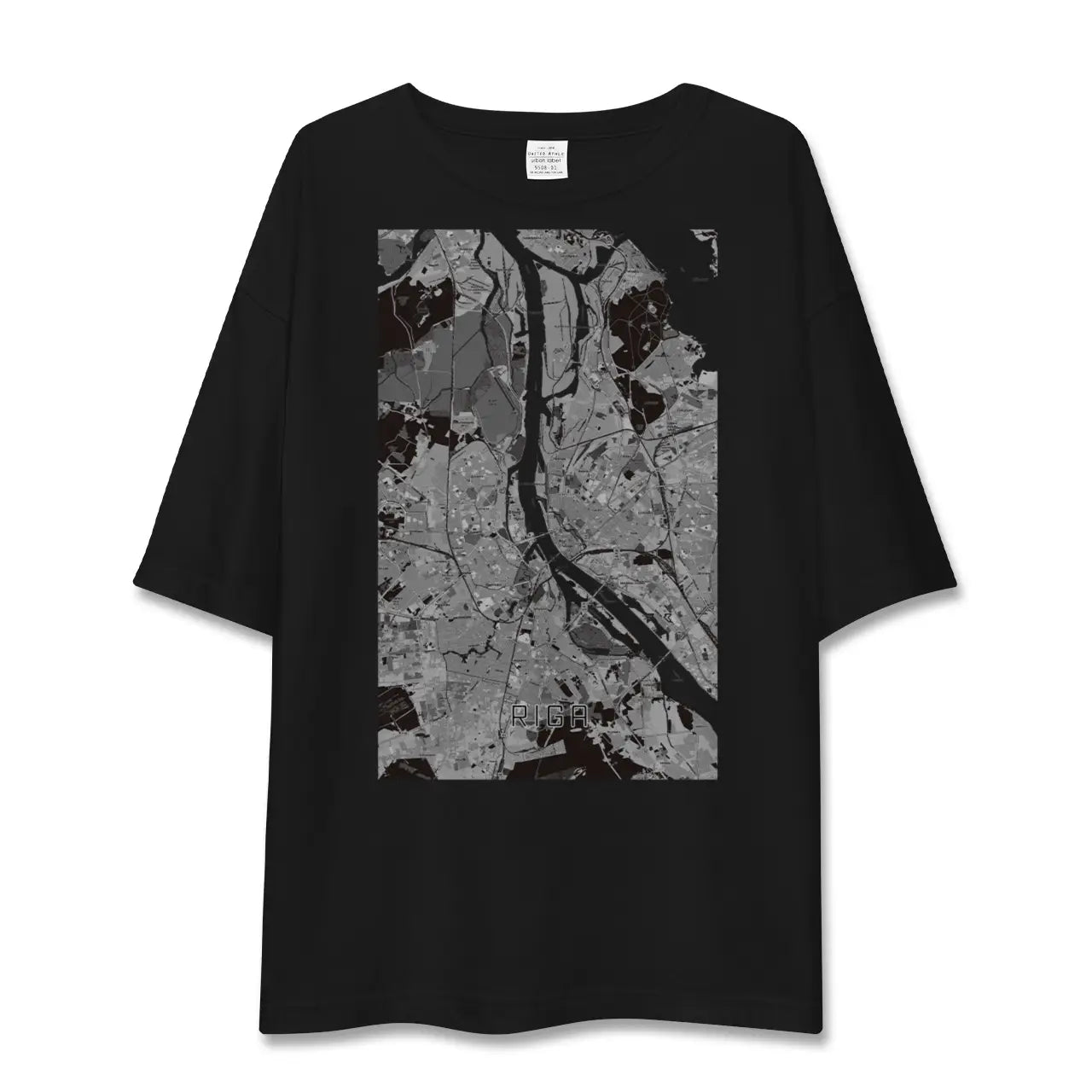 【リガ(ラトビア)】地図柄ビッグシルエットTシャツ