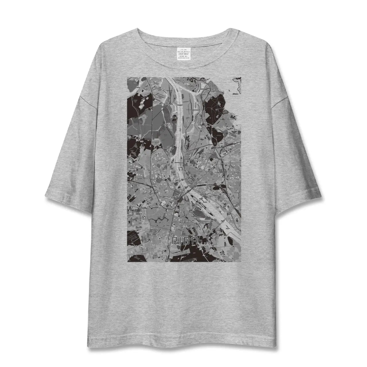 【リガ(ラトビア)】地図柄ビッグシルエットTシャツ