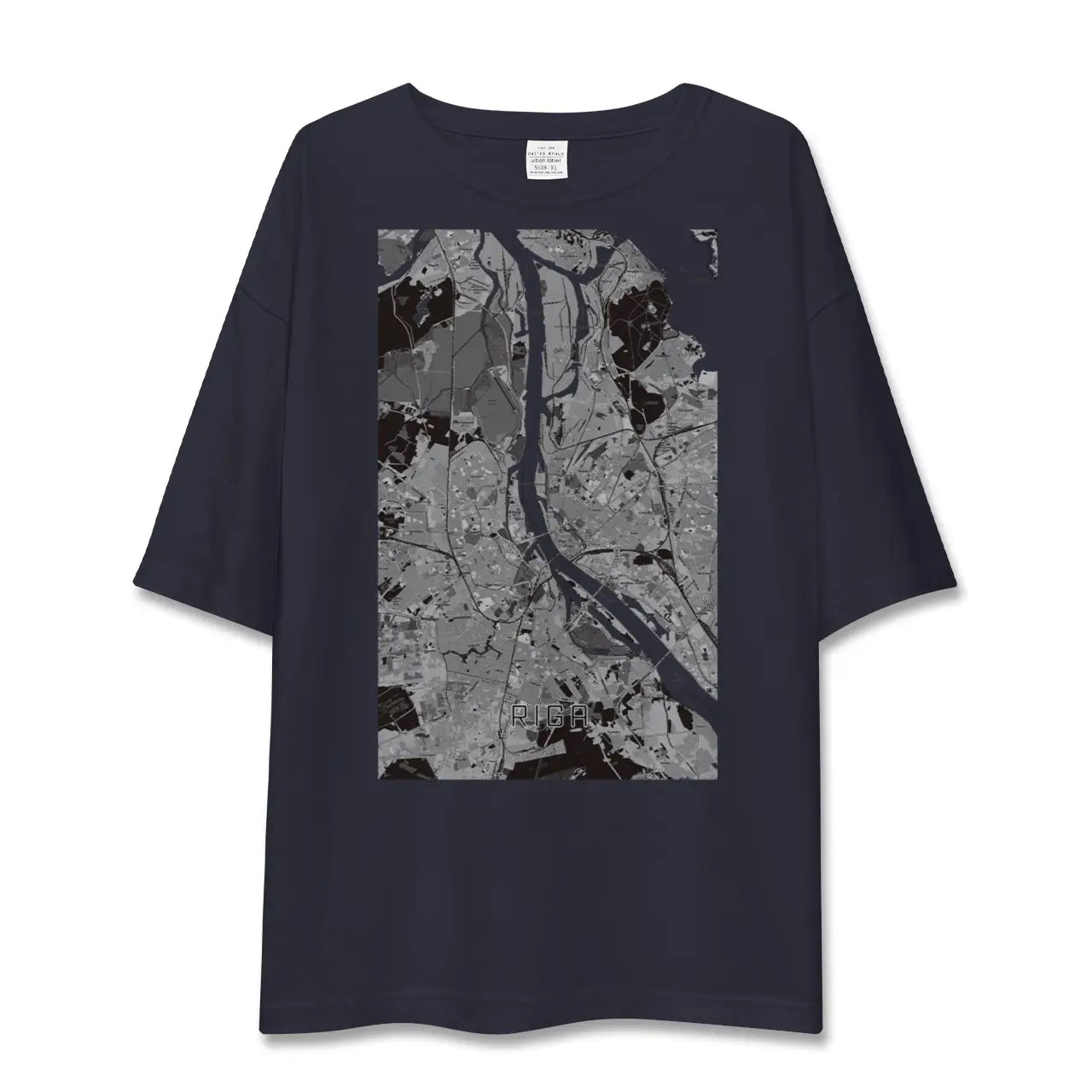 【リガ(ラトビア)】地図柄ビッグシルエットTシャツ