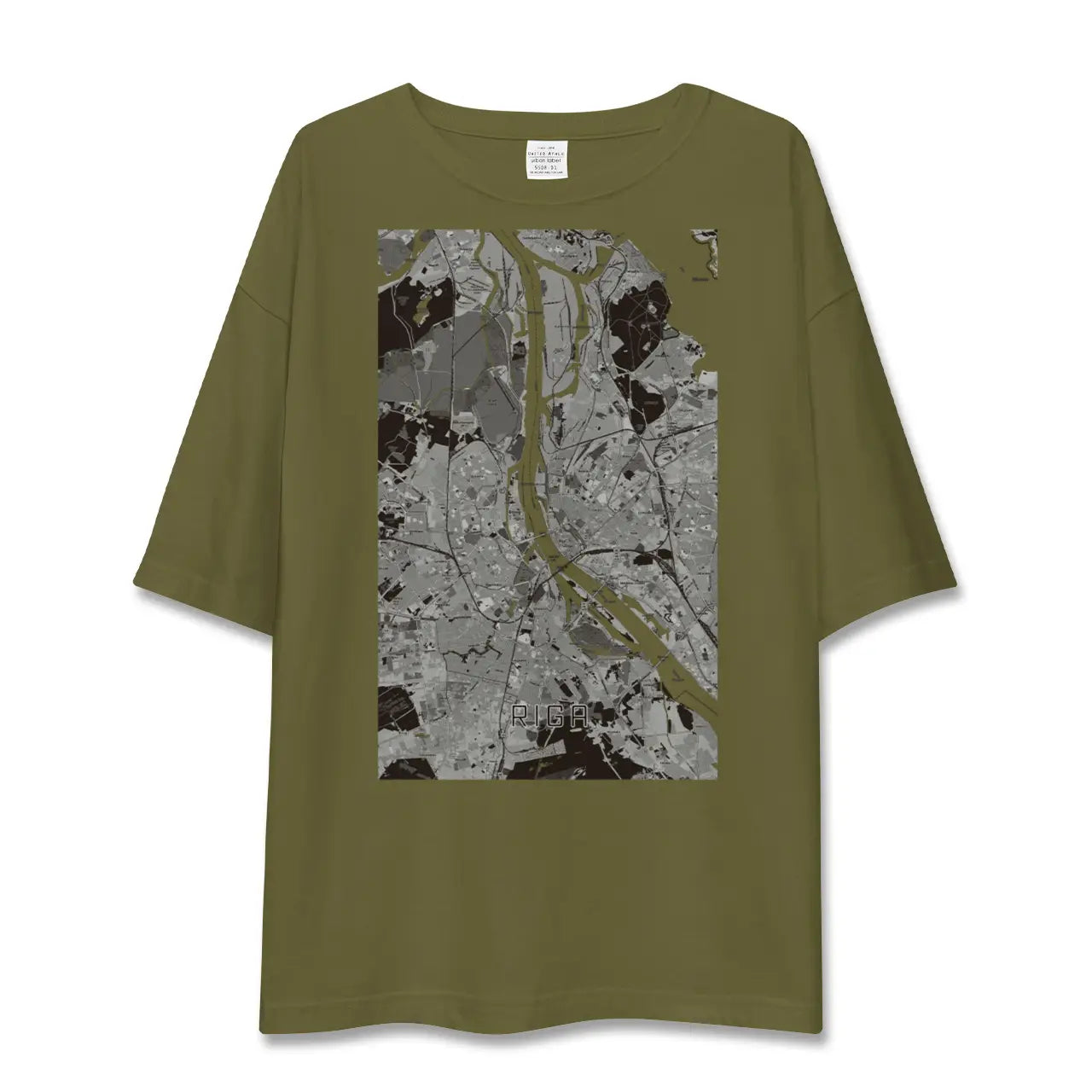 【リガ(ラトビア)】地図柄ビッグシルエットTシャツ