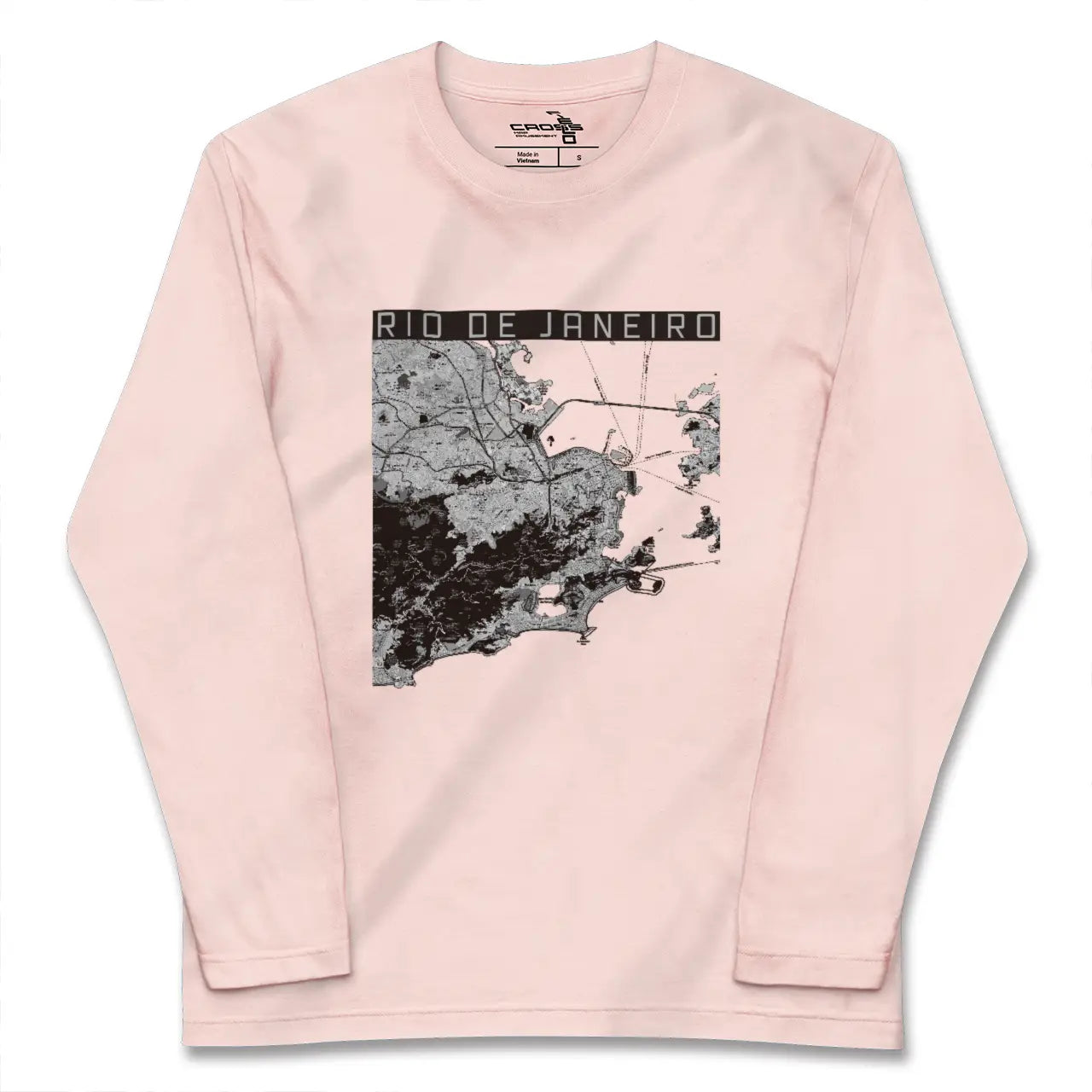 【リオデジャネイロ(ブラジル)】地図柄ロングスリーブTシャツ