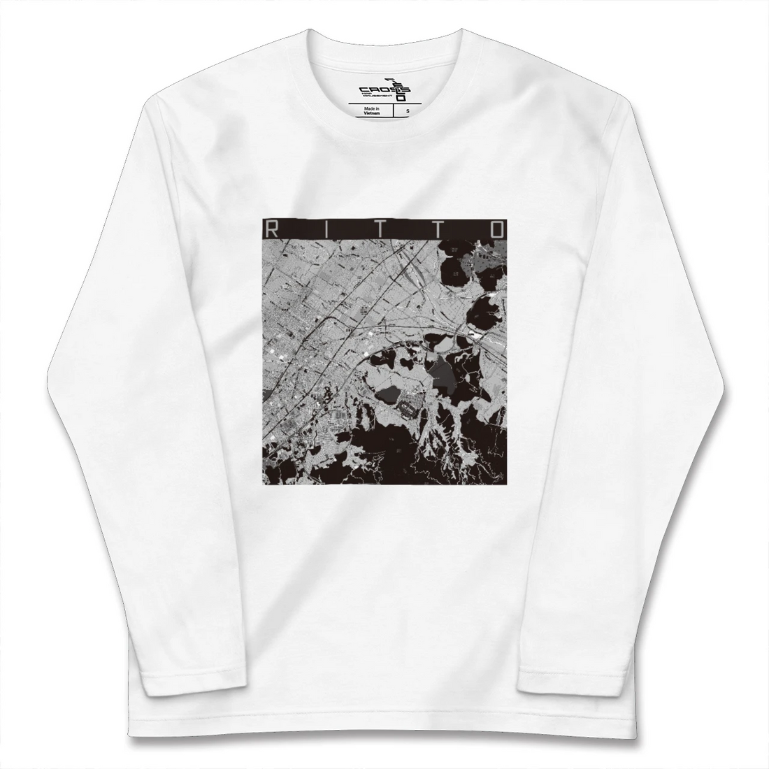 【栗東(滋賀県)】地図柄ロングスリーブTシャツ