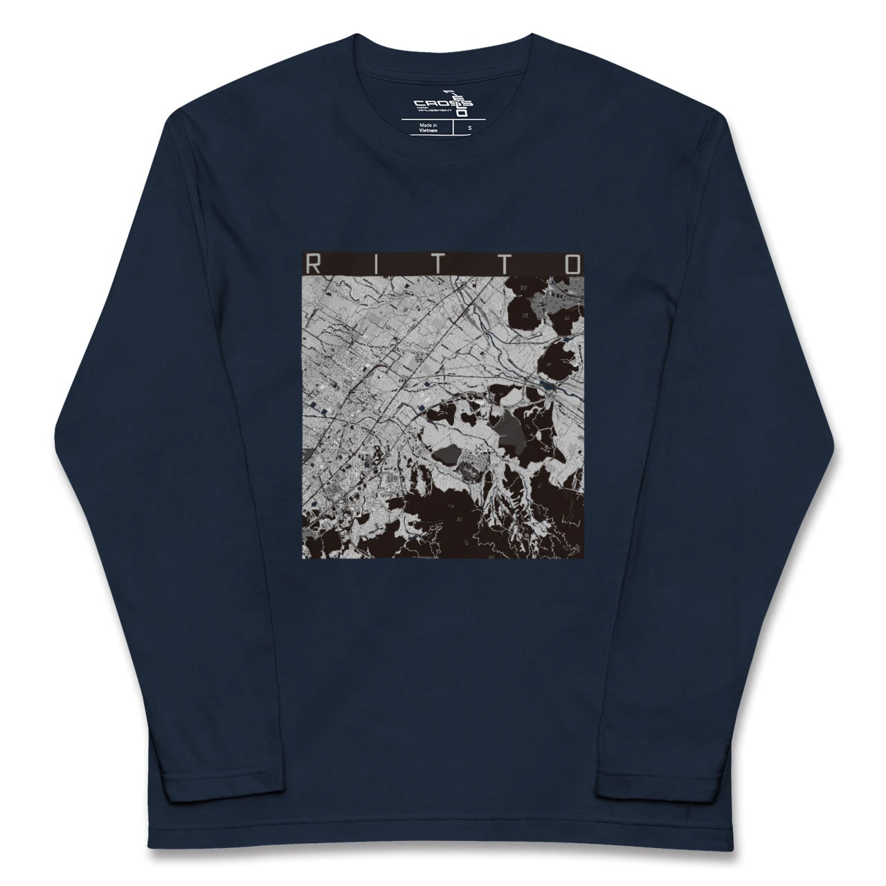 【栗東(滋賀県)】地図柄ロングスリーブTシャツ