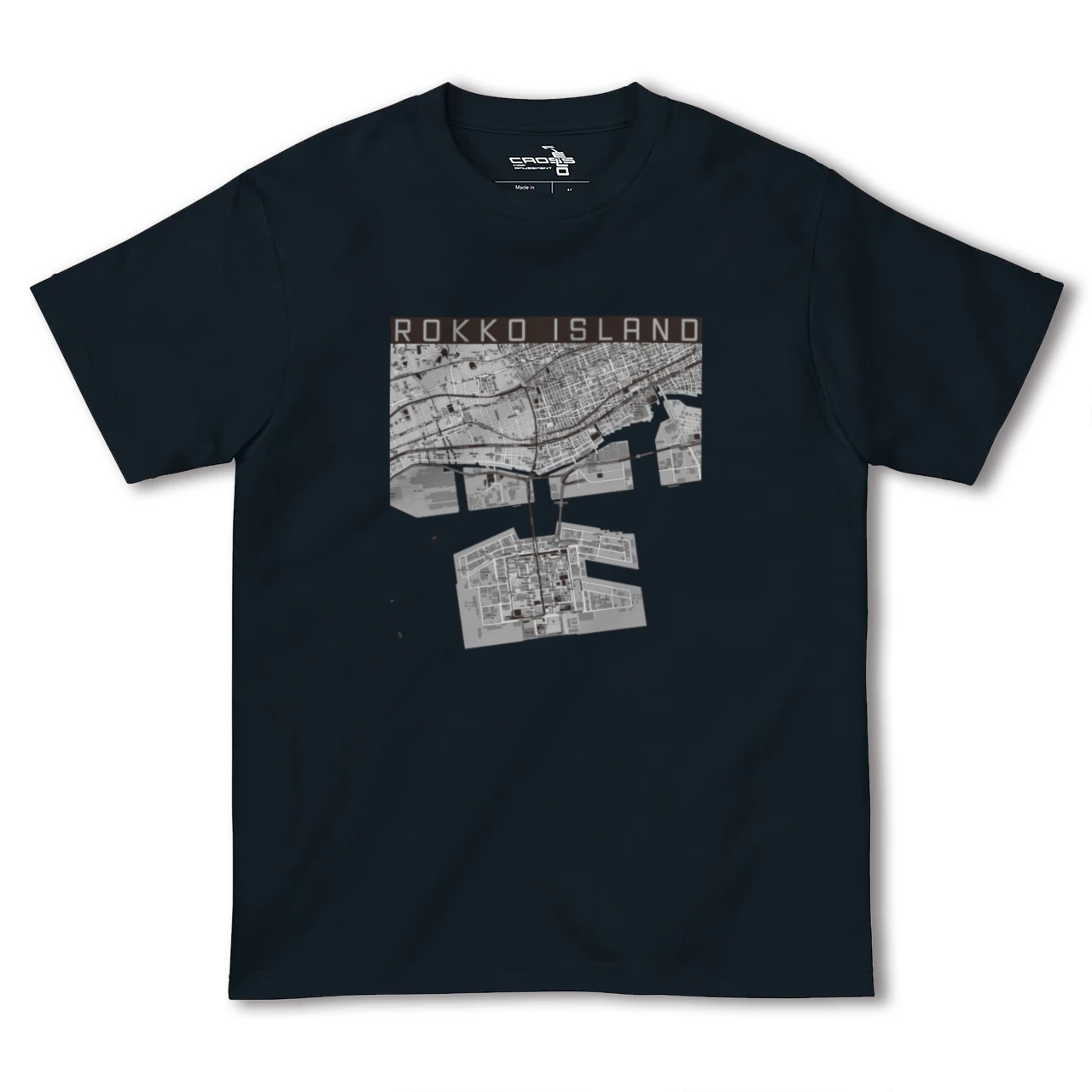 【六甲アイランド(兵庫県)】地図柄ヘビーウェイトTシャツ