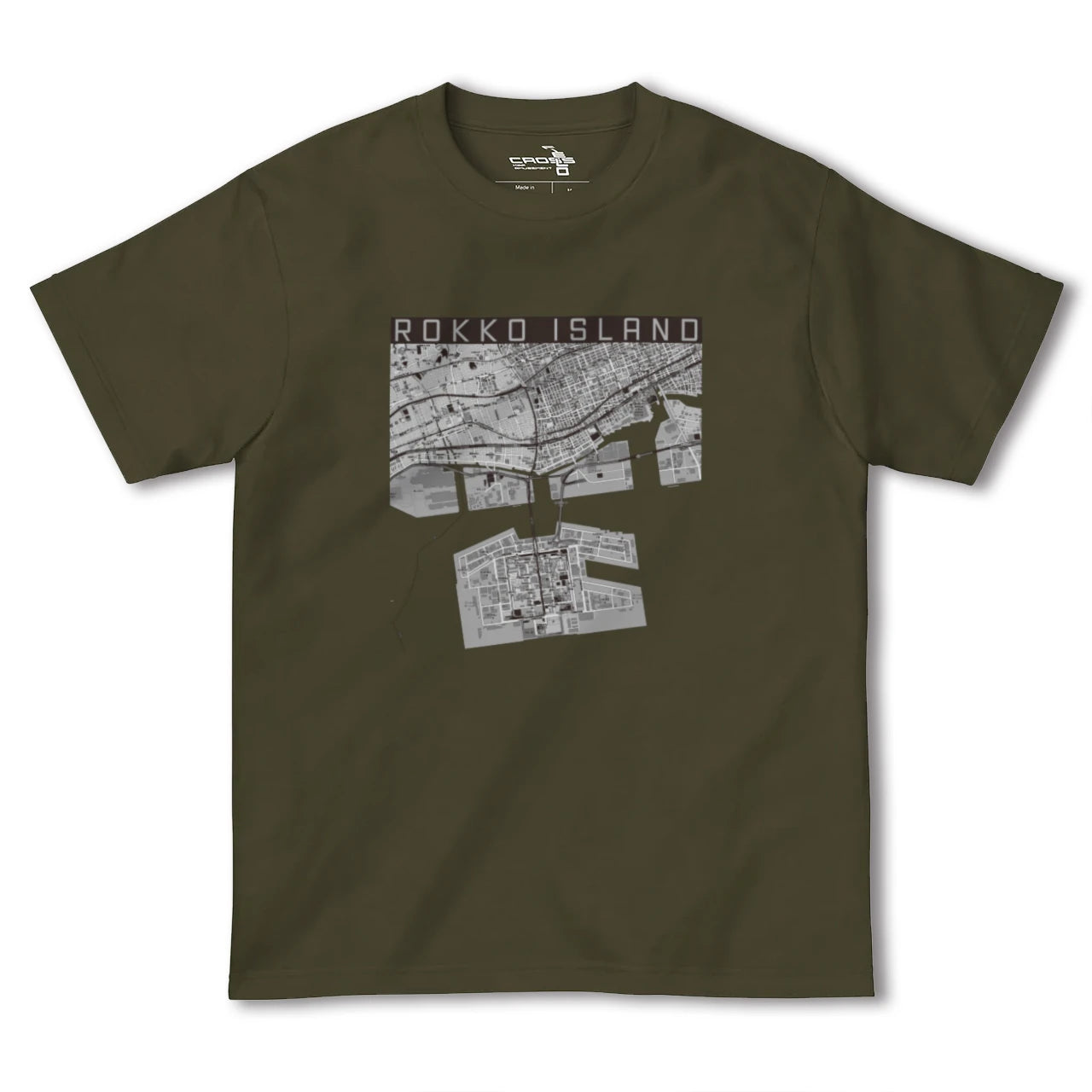 【六甲アイランド(兵庫県)】地図柄ヘビーウェイトTシャツ