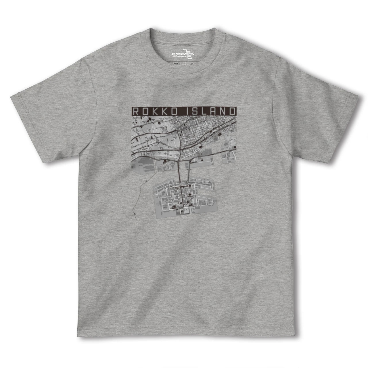 【六甲アイランド(兵庫県)】地図柄ヘビーウェイトTシャツ