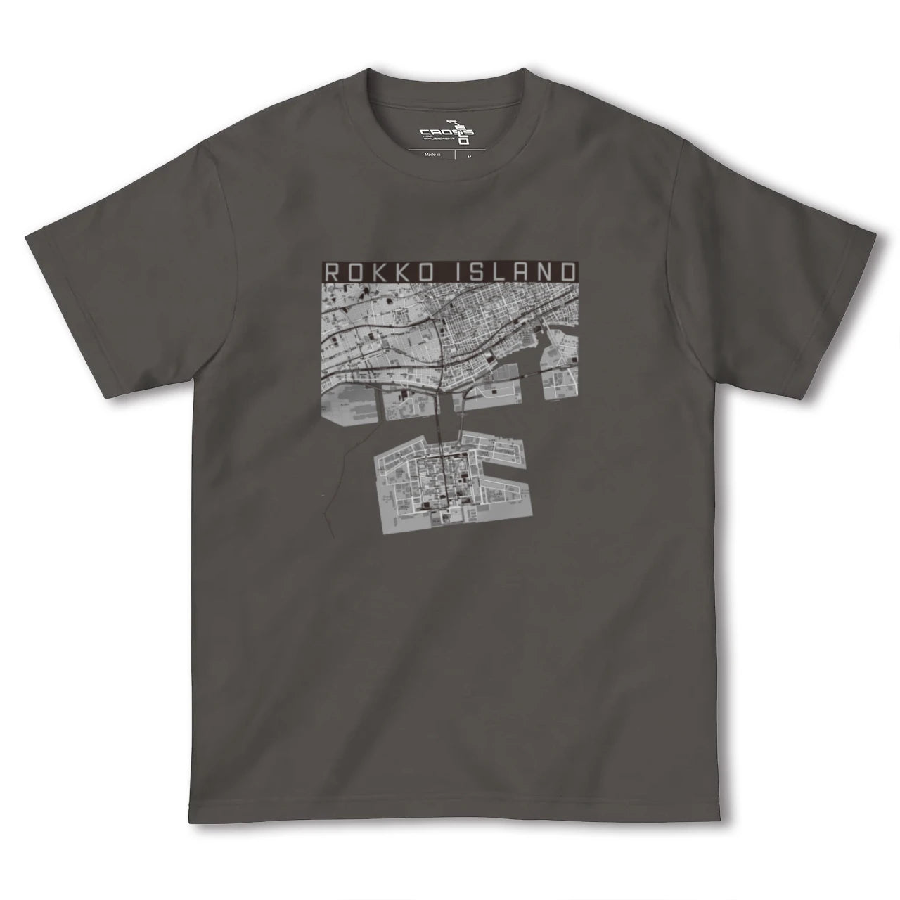 【六甲アイランド(兵庫県)】地図柄ヘビーウェイトTシャツ