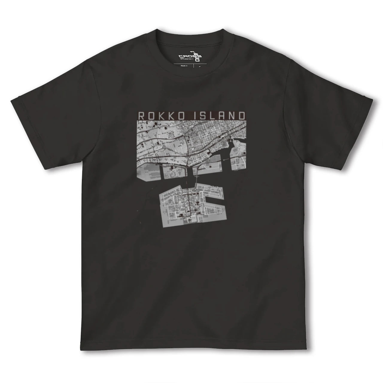 【六甲アイランド(兵庫県)】地図柄ヘビーウェイトTシャツ