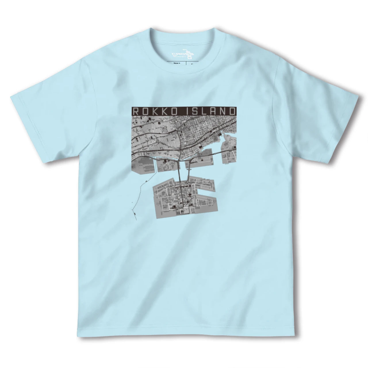 【六甲アイランド(兵庫県)】地図柄ヘビーウェイトTシャツ