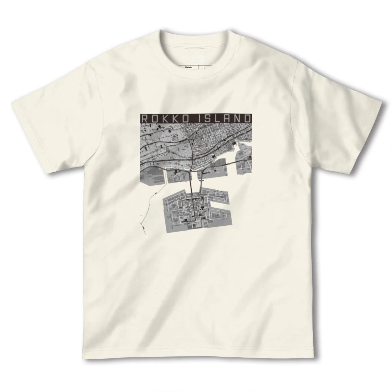 【六甲アイランド(兵庫県)】地図柄ヘビーウェイトTシャツ