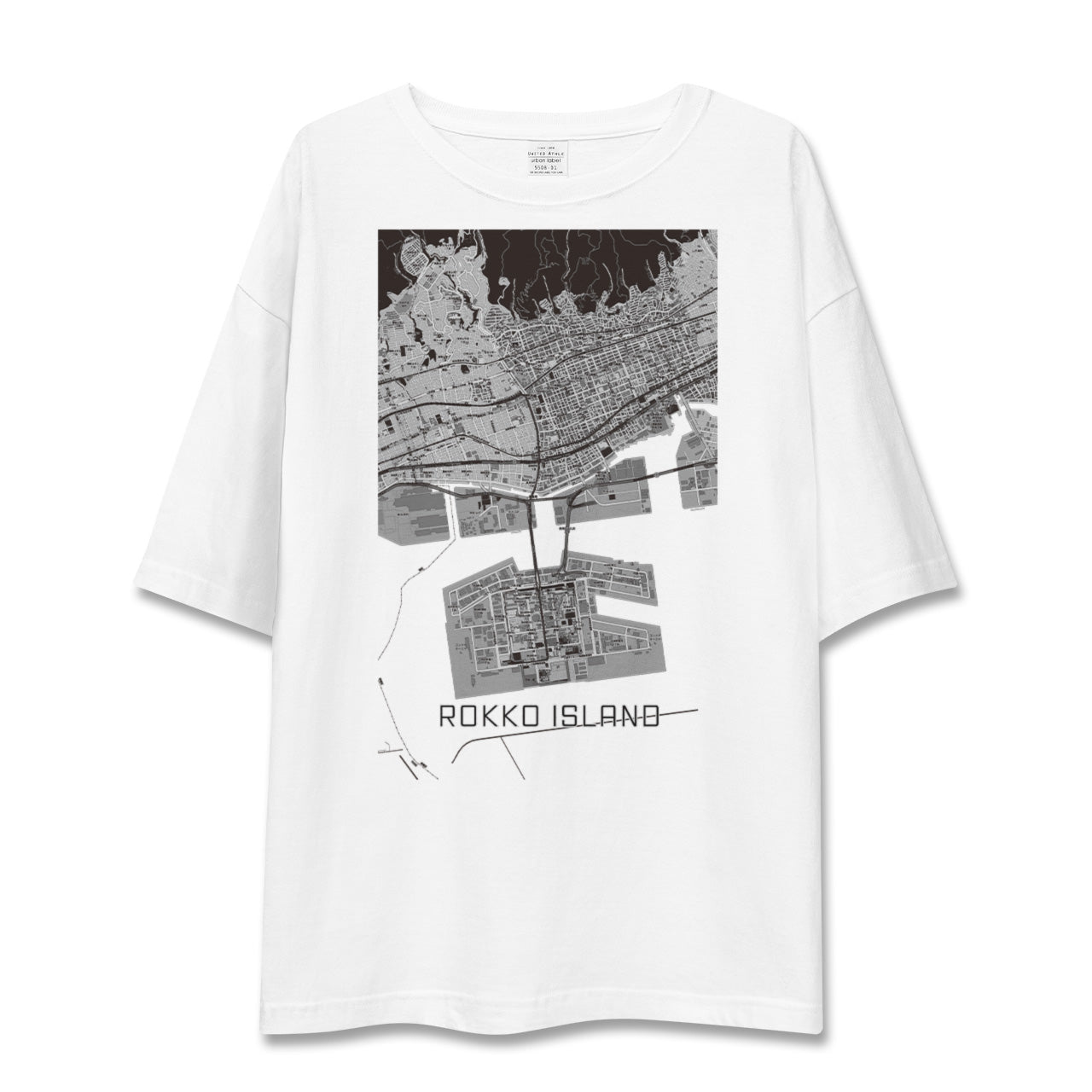 【六甲アイランド(兵庫県)】地図柄ビッグシルエットTシャツ