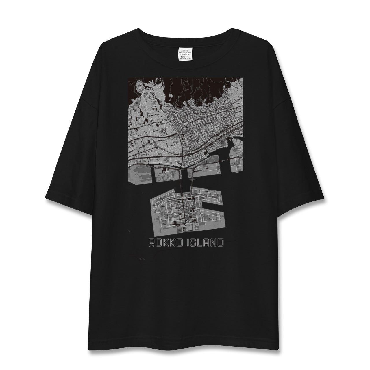 【六甲アイランド(兵庫県)】地図柄ビッグシルエットTシャツ