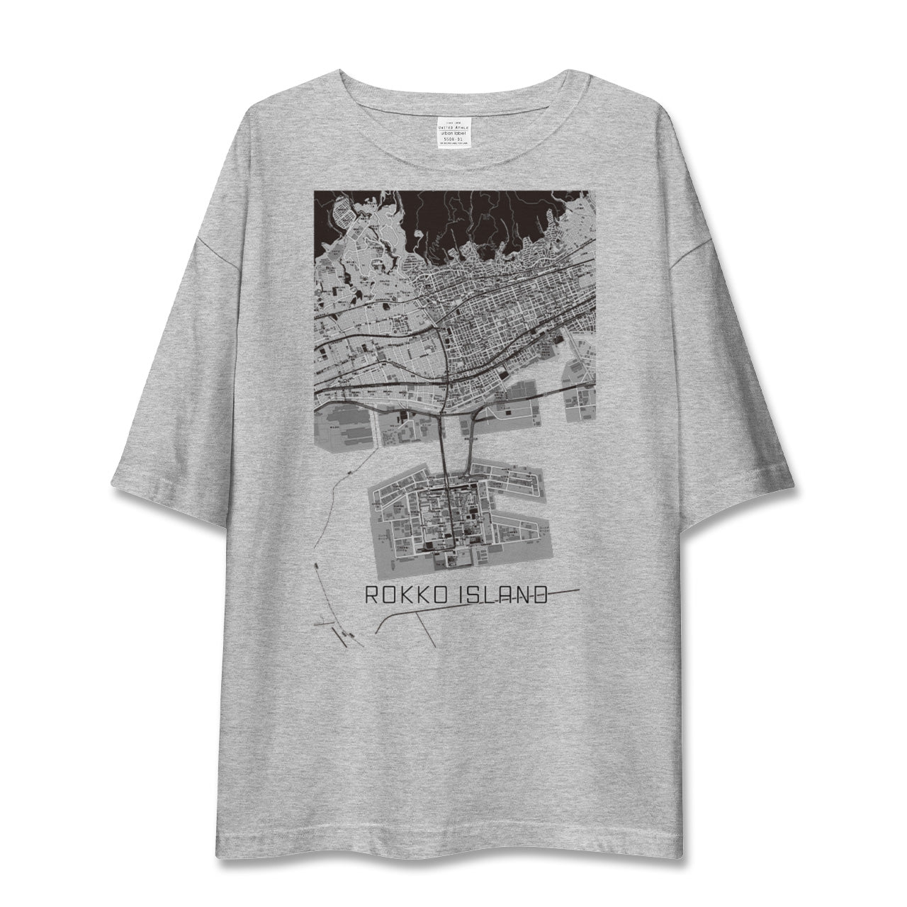【六甲アイランド(兵庫県)】地図柄ビッグシルエットTシャツ