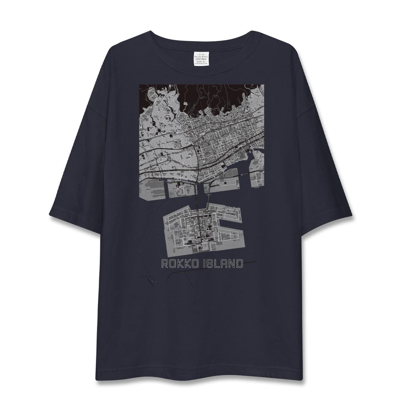 【六甲アイランド(兵庫県)】地図柄ビッグシルエットTシャツ