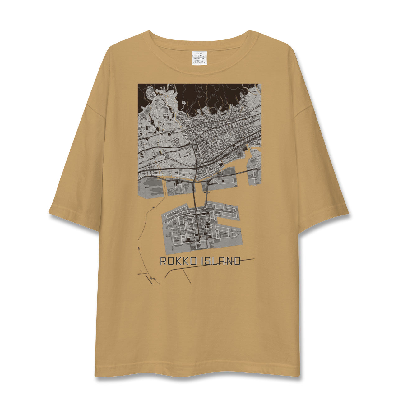 【六甲アイランド(兵庫県)】地図柄ビッグシルエットTシャツ