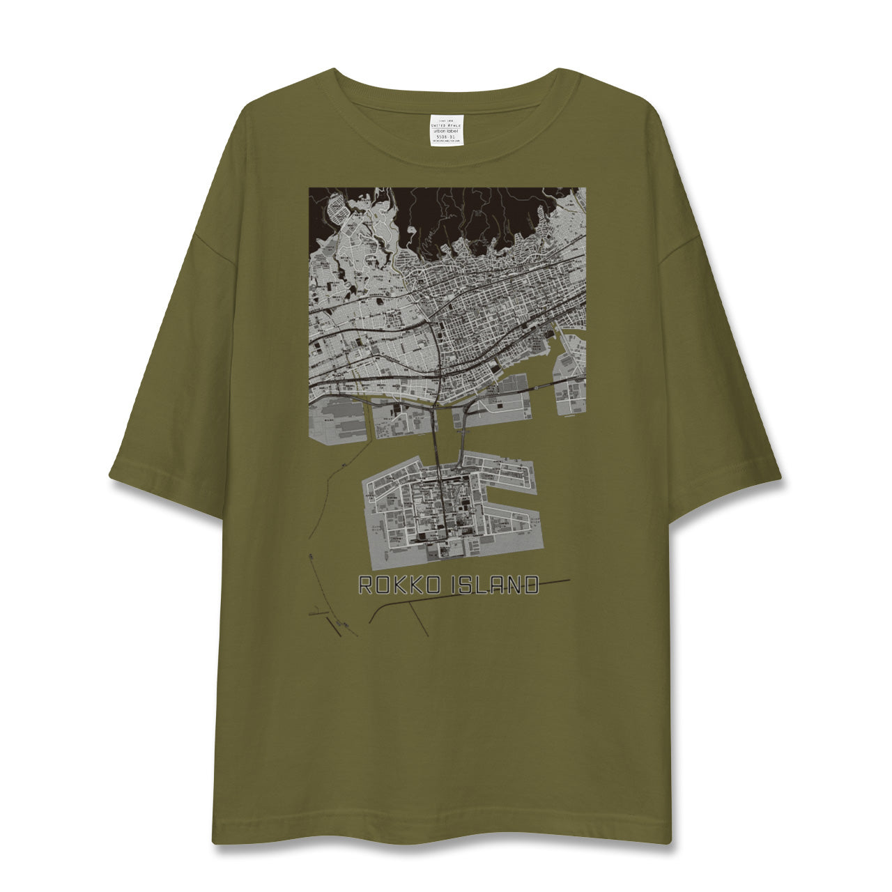 【六甲アイランド(兵庫県)】地図柄ビッグシルエットTシャツ