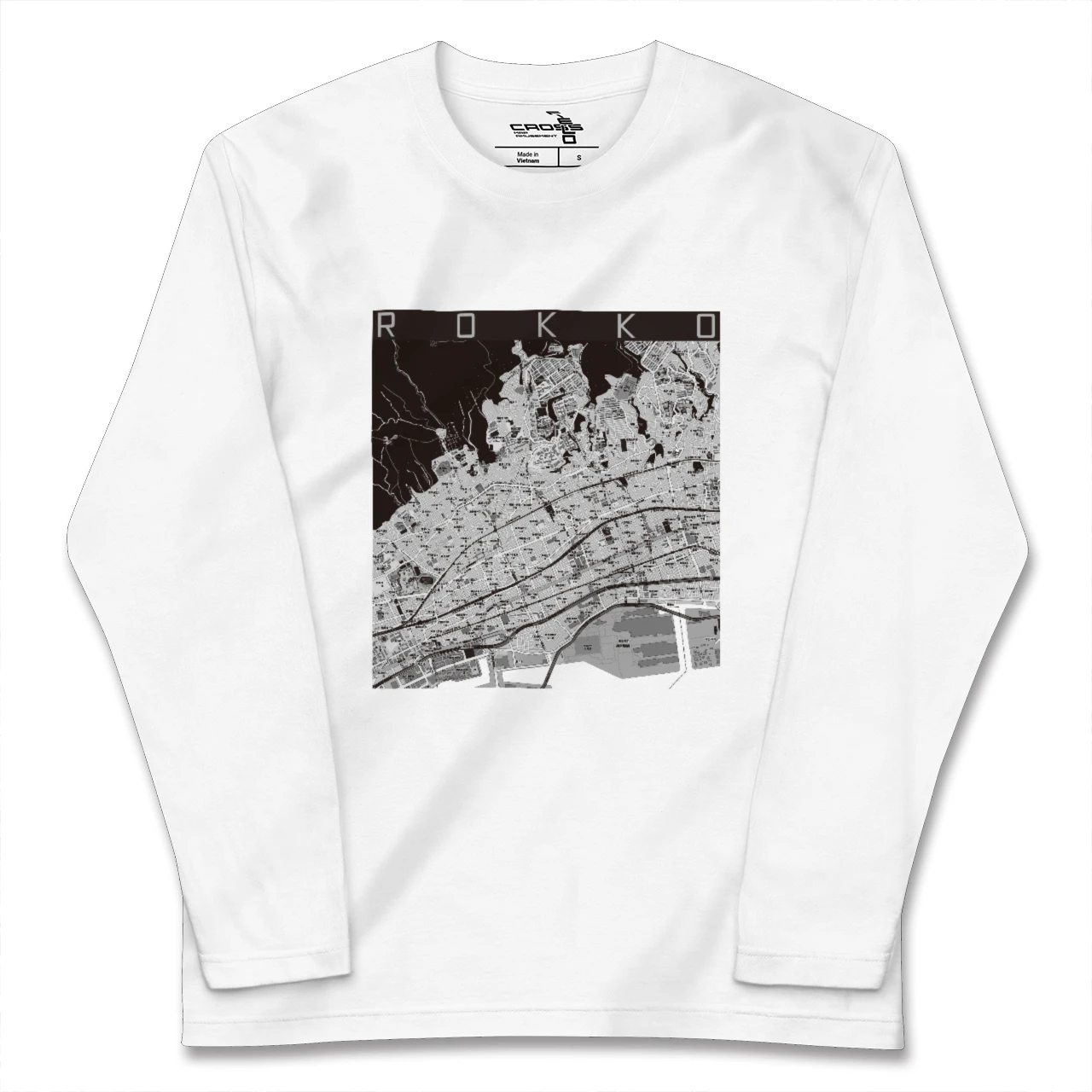 【六甲(兵庫県)】地図柄ロングスリーブTシャツ