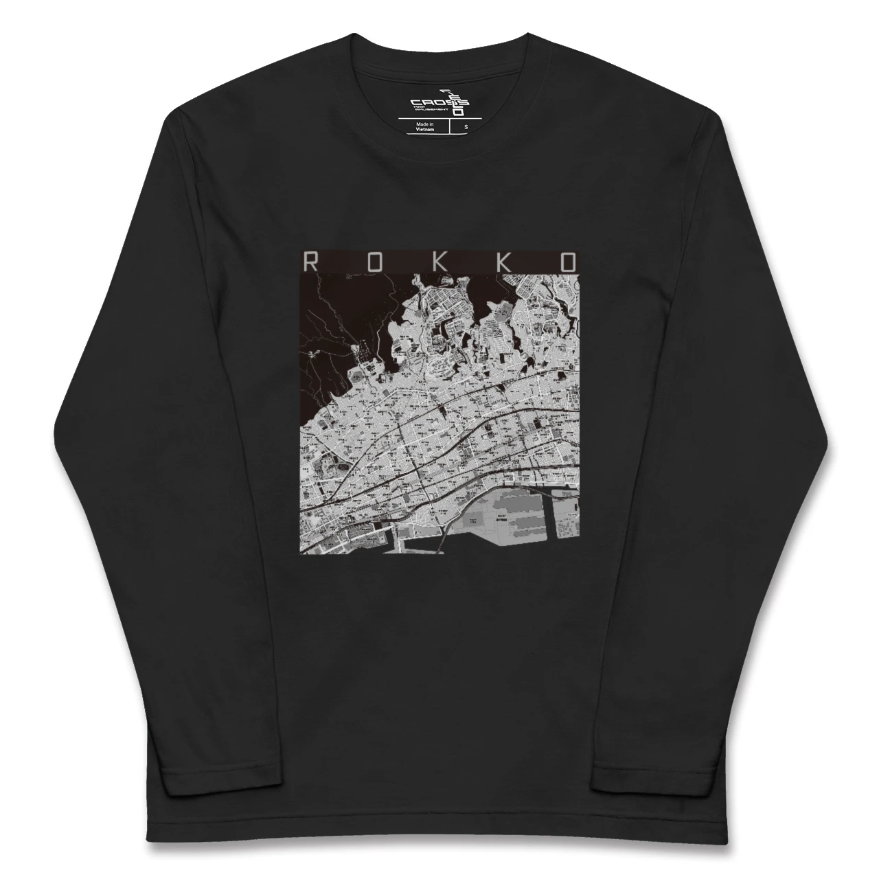 【六甲(兵庫県)】地図柄ロングスリーブTシャツ
