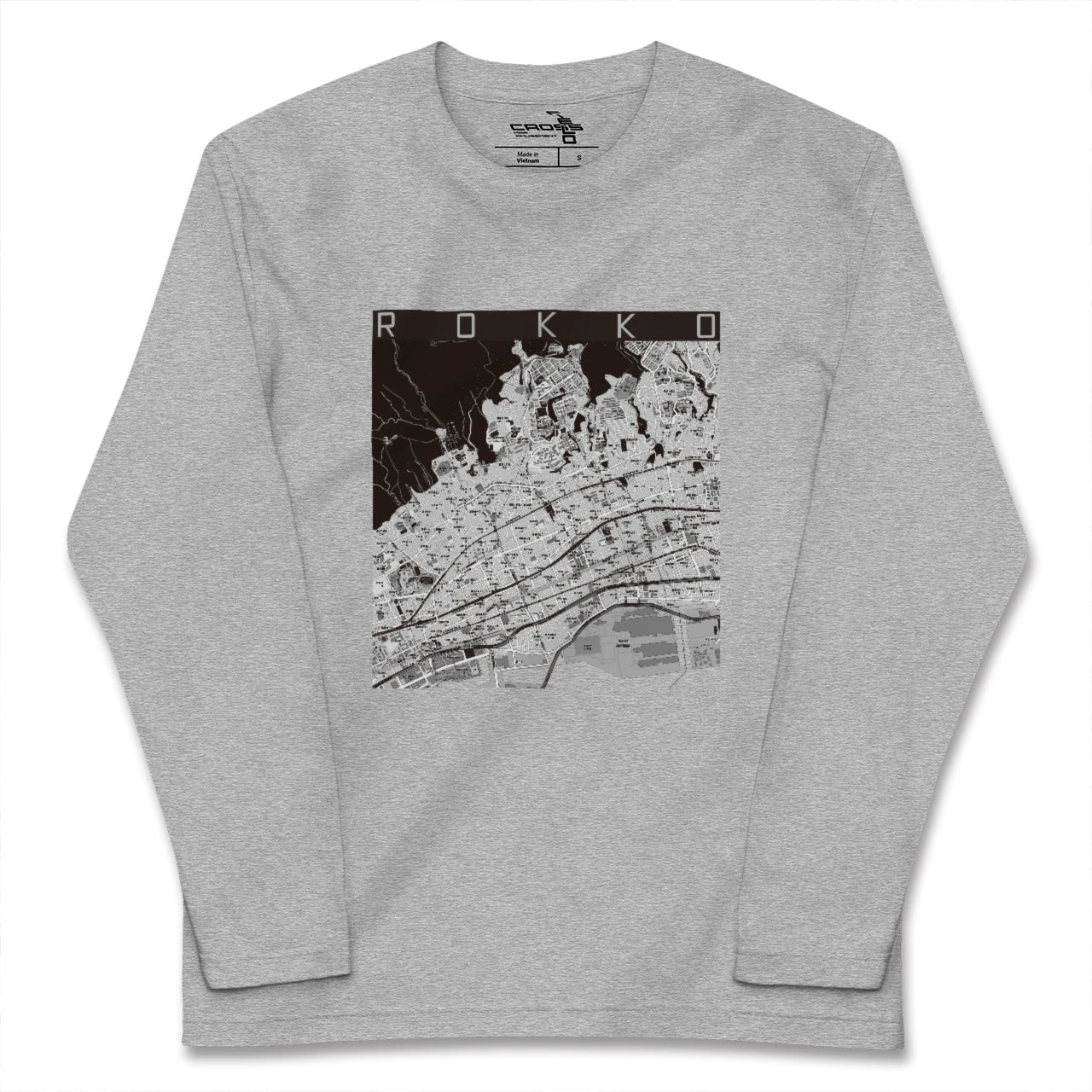 【六甲(兵庫県)】地図柄ロングスリーブTシャツ