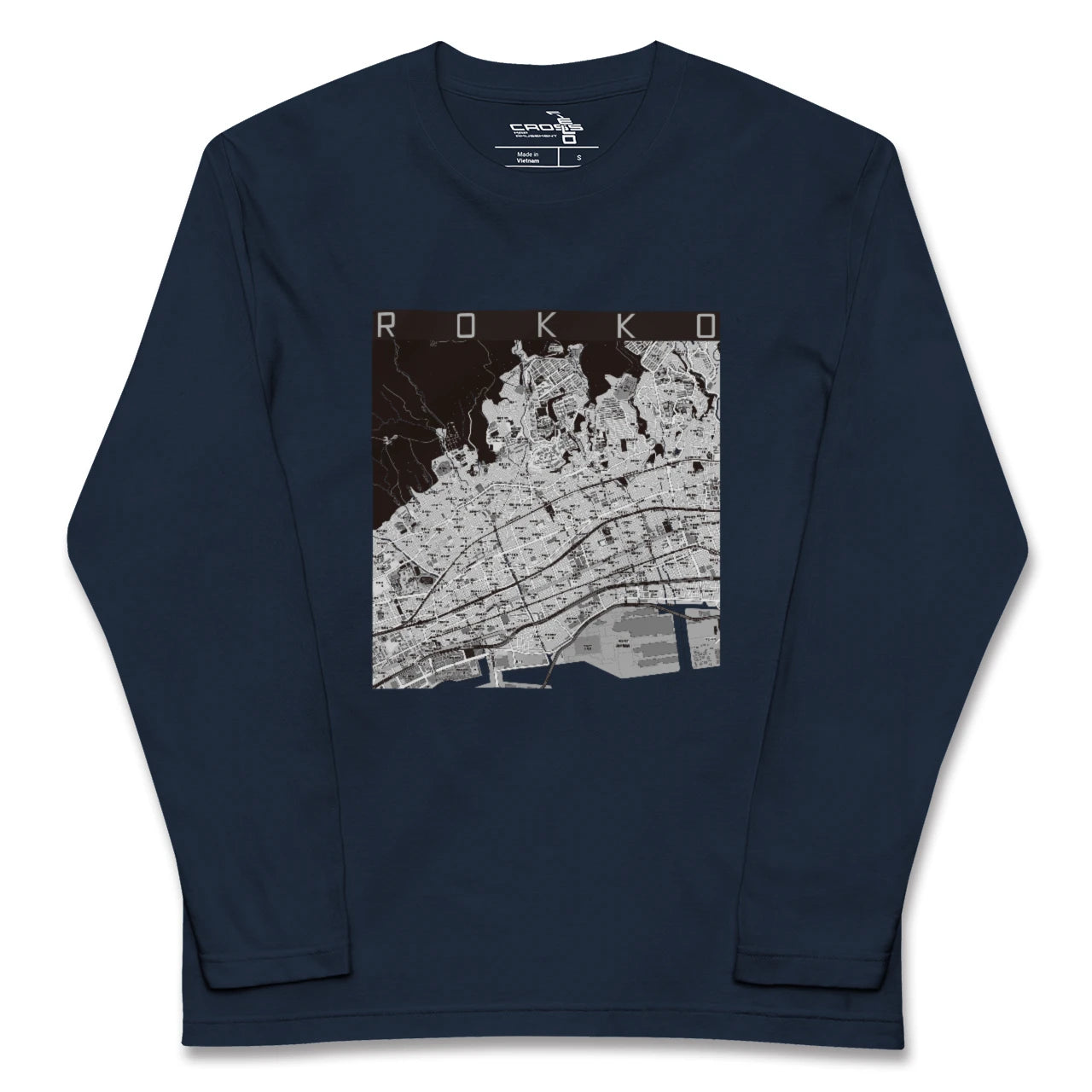 【六甲(兵庫県)】地図柄ロングスリーブTシャツ