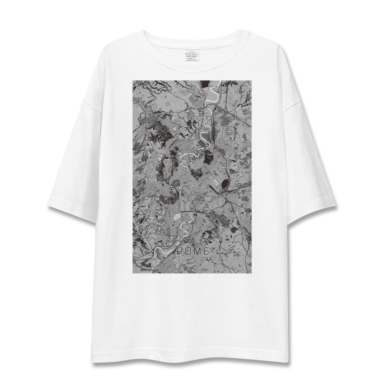 【ローマ(イタリア)】地図柄ビッグシルエットTシャツ