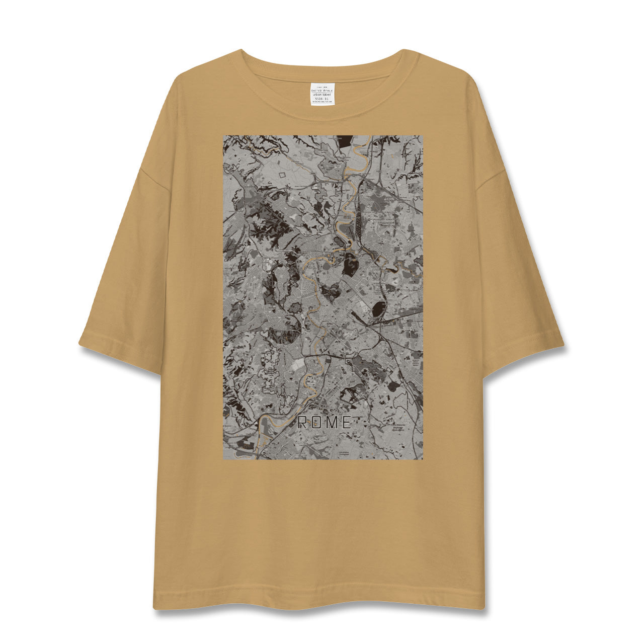 【ローマ(イタリア)】地図柄ビッグシルエットTシャツ
