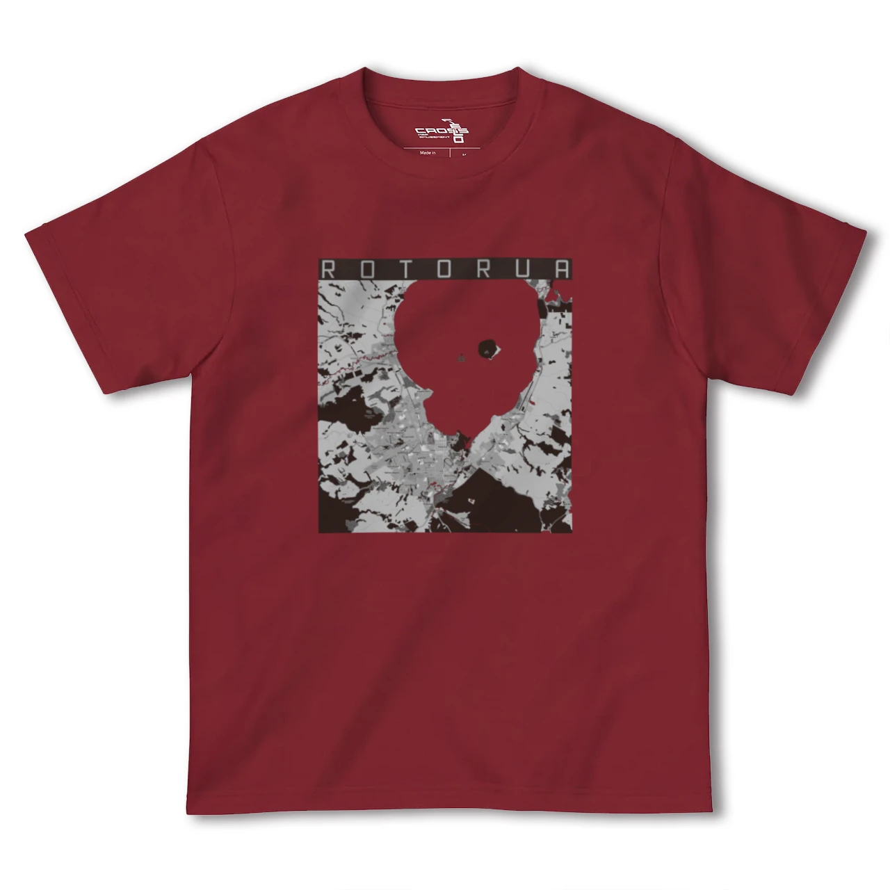 【ロトルア(ニュージーランド)】地図柄ヘビーウェイトTシャツ