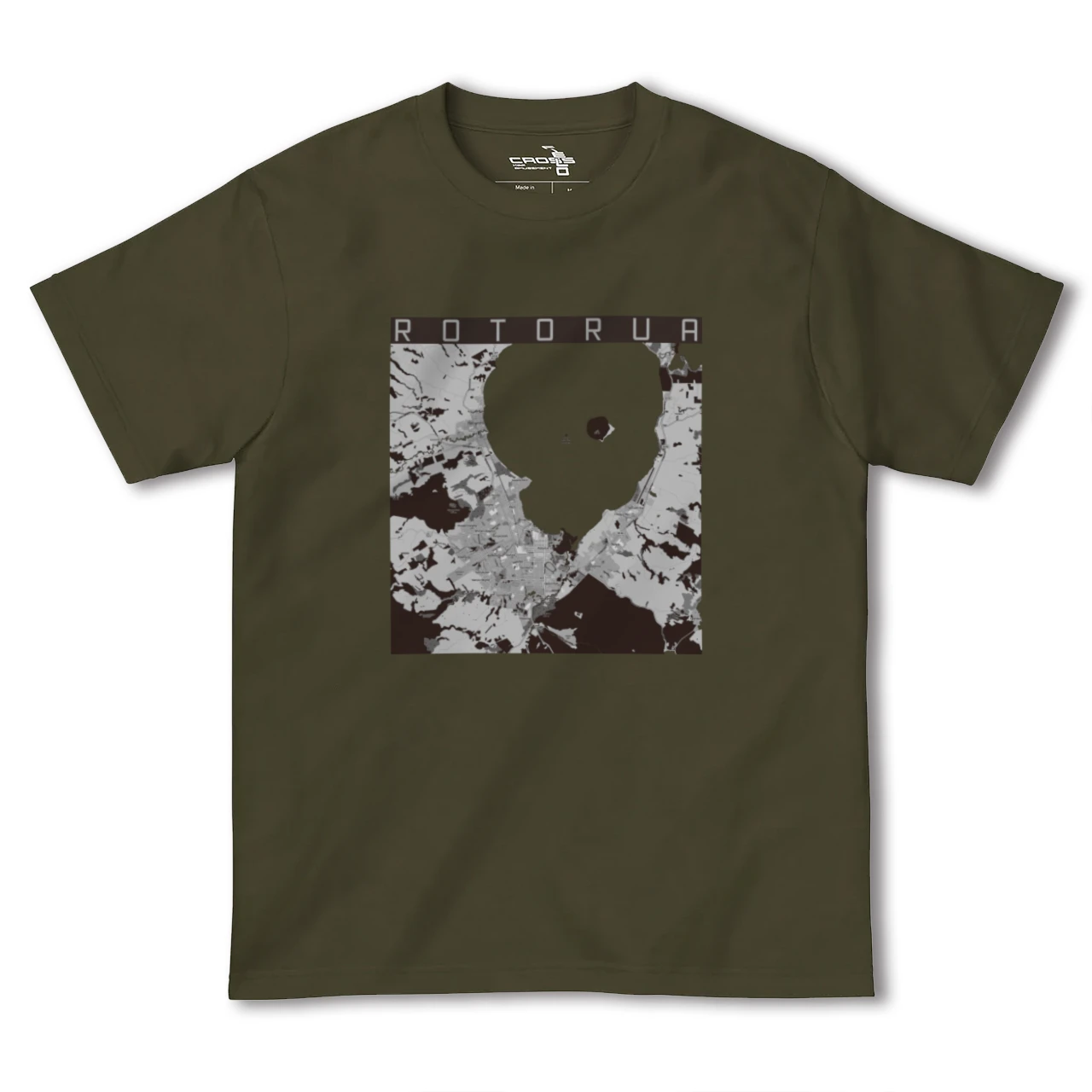 【ロトルア(ニュージーランド)】地図柄ヘビーウェイトTシャツ